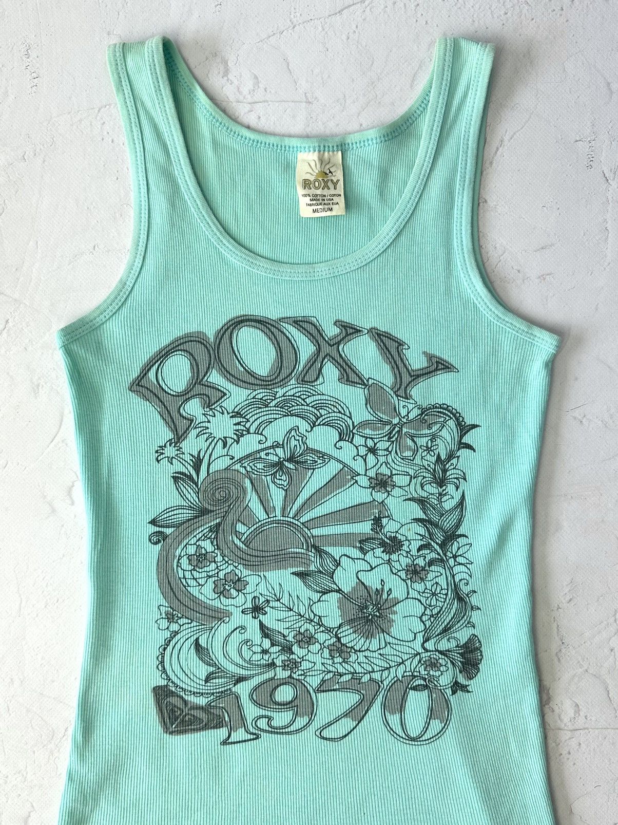 Beauty Beast × If Six Was Nine × Vintage Vintage Roxy Made in USA Printed Tank Top Size M / US 6-8 / IT 42-44 - 2 Thumbnail