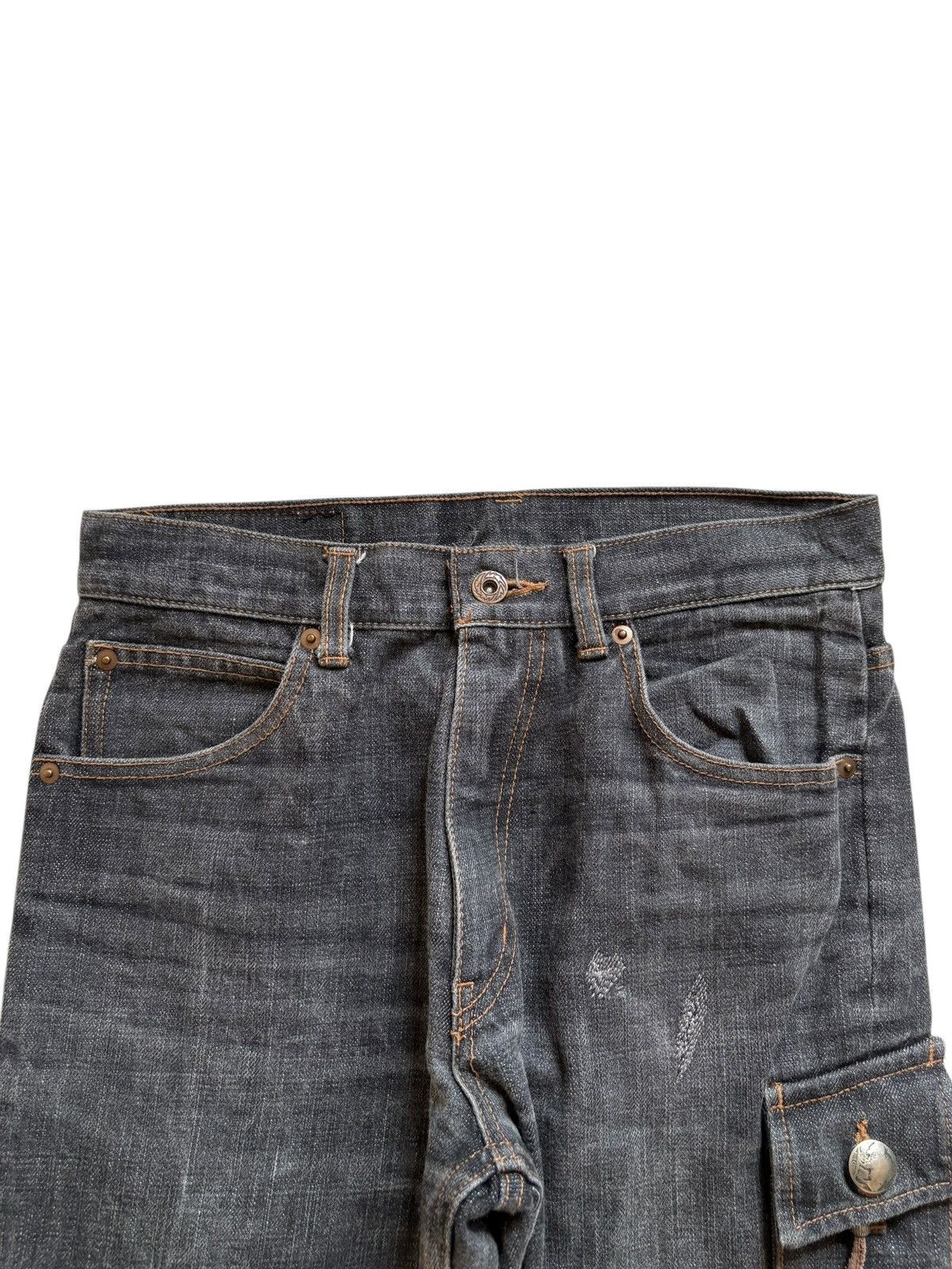 Designer × Japanese Brand Vintage Japanese Brand Cargo Faded Wash Flare Jeans Size US 29 - 4 Thumbnail