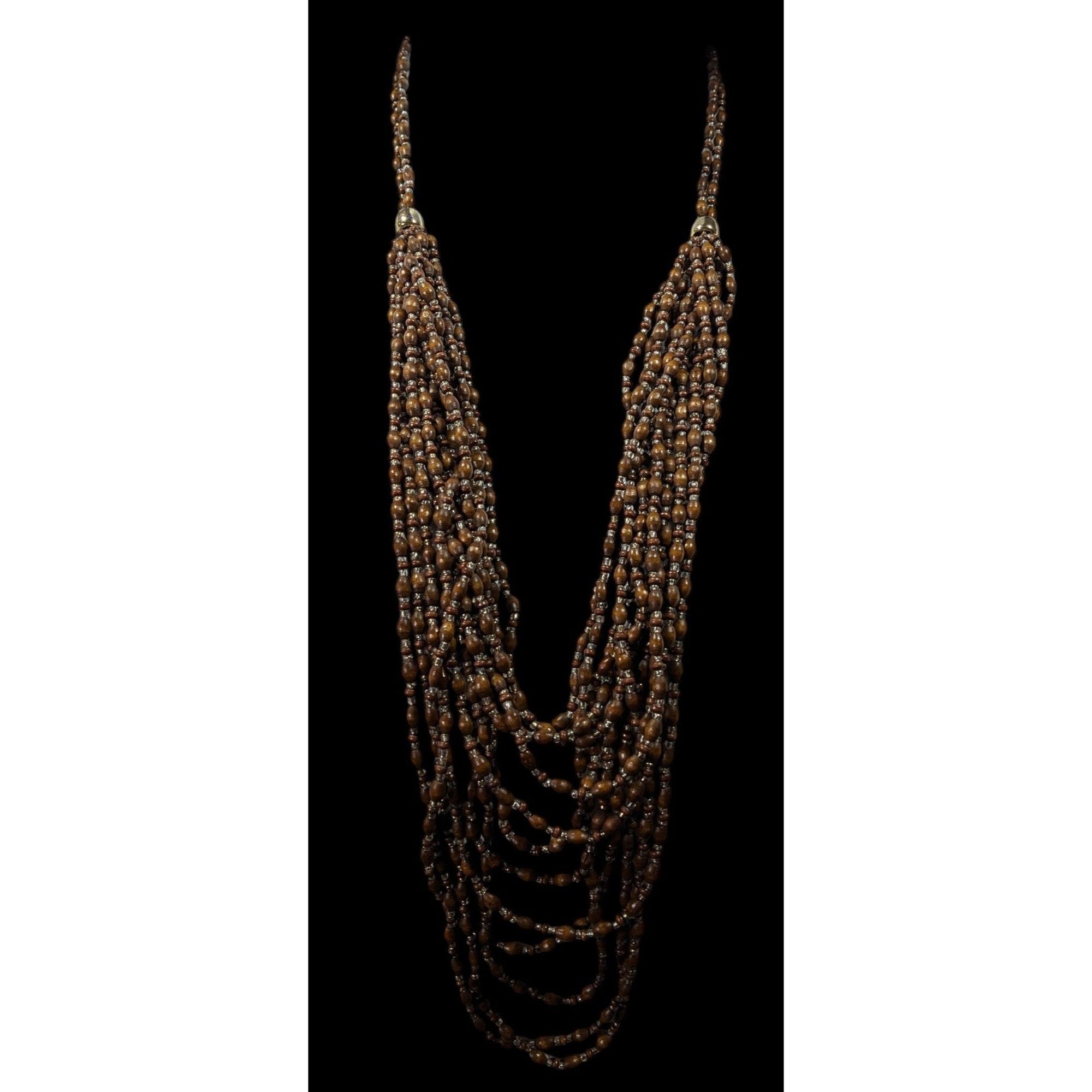 Other FJ Bohemian Brown Wood And Glass Beaded Multilayer Necklace Size ONE SIZE - 3 Thumbnail