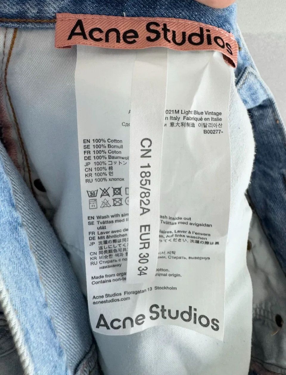 Acne Studios Acne Studios Men's 2021M Washed Wide Leg Micro-La Jeans - DMC Size US 30 / EU 46 - 4 Thumbnail