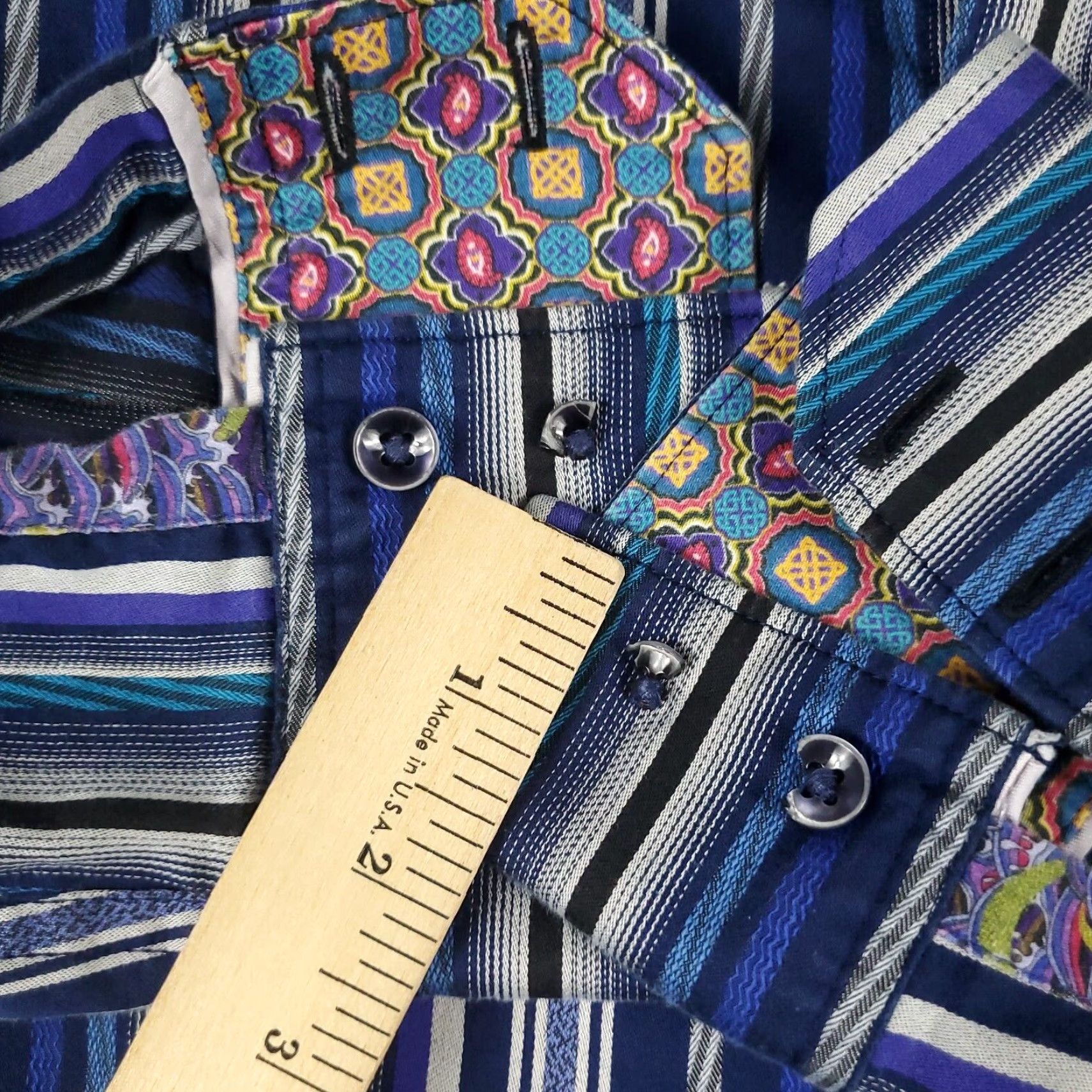Robert Graham Robert Graham Blue Striped Button-Up Shirt Mens Size Small Long Sleeve Casual Size US S / EU 44-46 / 1 - 3 Thumbnail