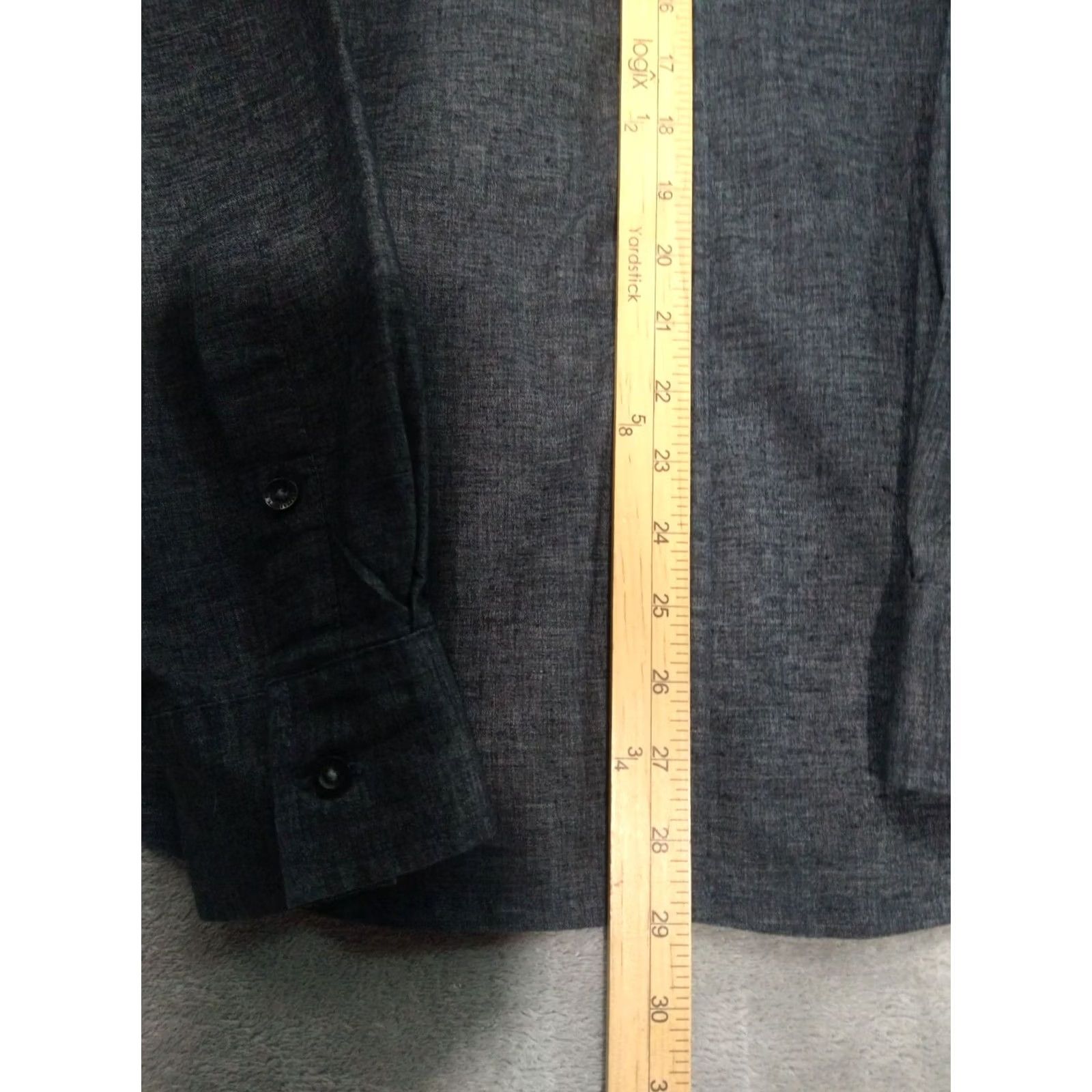 Prana prAna Shirt Mens Medium Gray Hemp Blend Slim Fit Long Sleeve Button Up Size US M / EU 48-50 / 2 - 4 Thumbnail