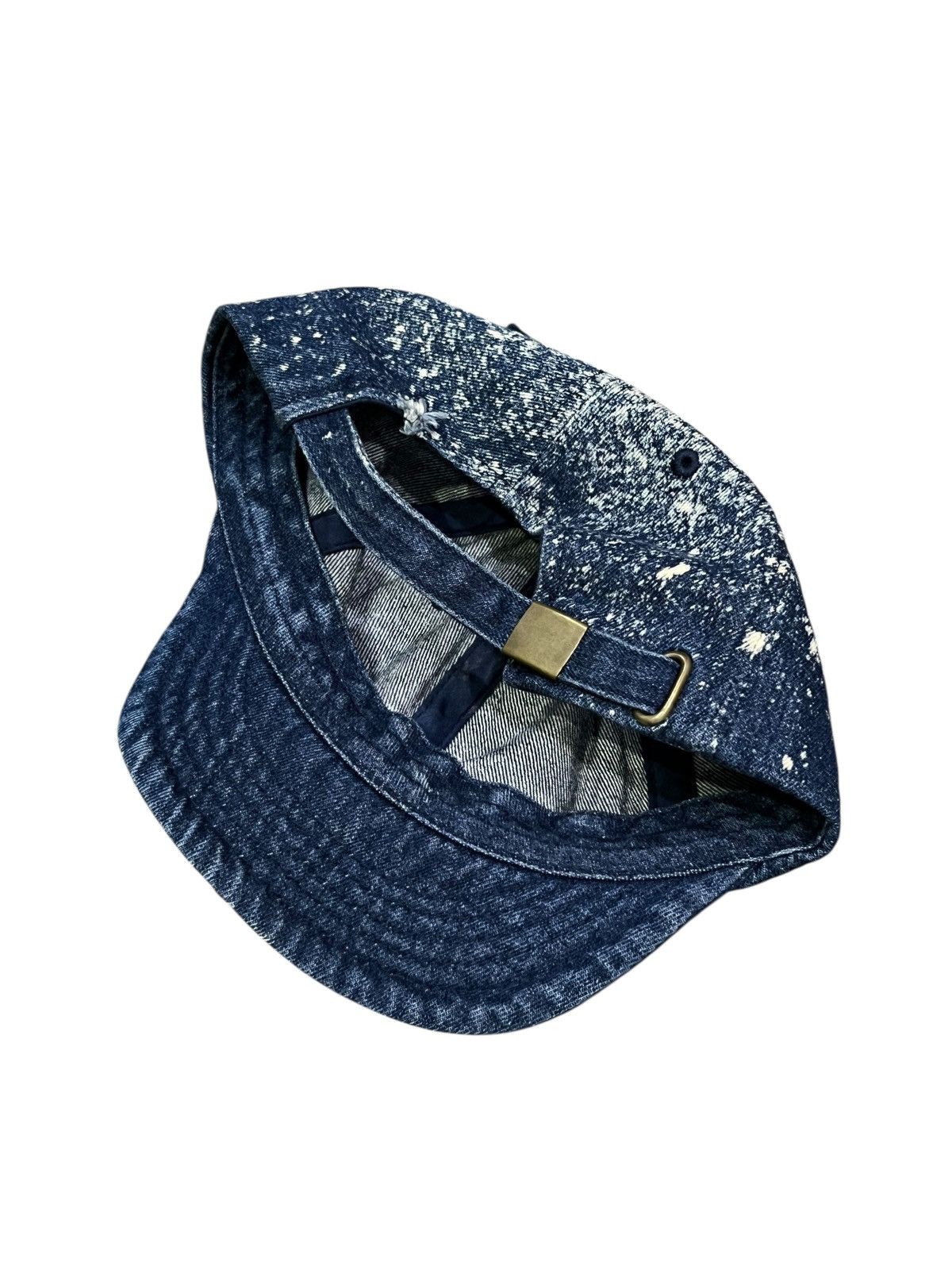 Indigo Grunge Art Spilled Paint Indigo Short Brim Hat Kapital Style Size ONE SIZE - 14 Thumbnail