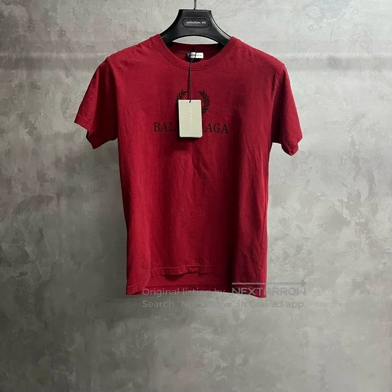 Balenciaga Balenciaga Red logo letter print round neck short-sleeve T Size US M / EU 48-50 / 2 - 1 Thumbnail