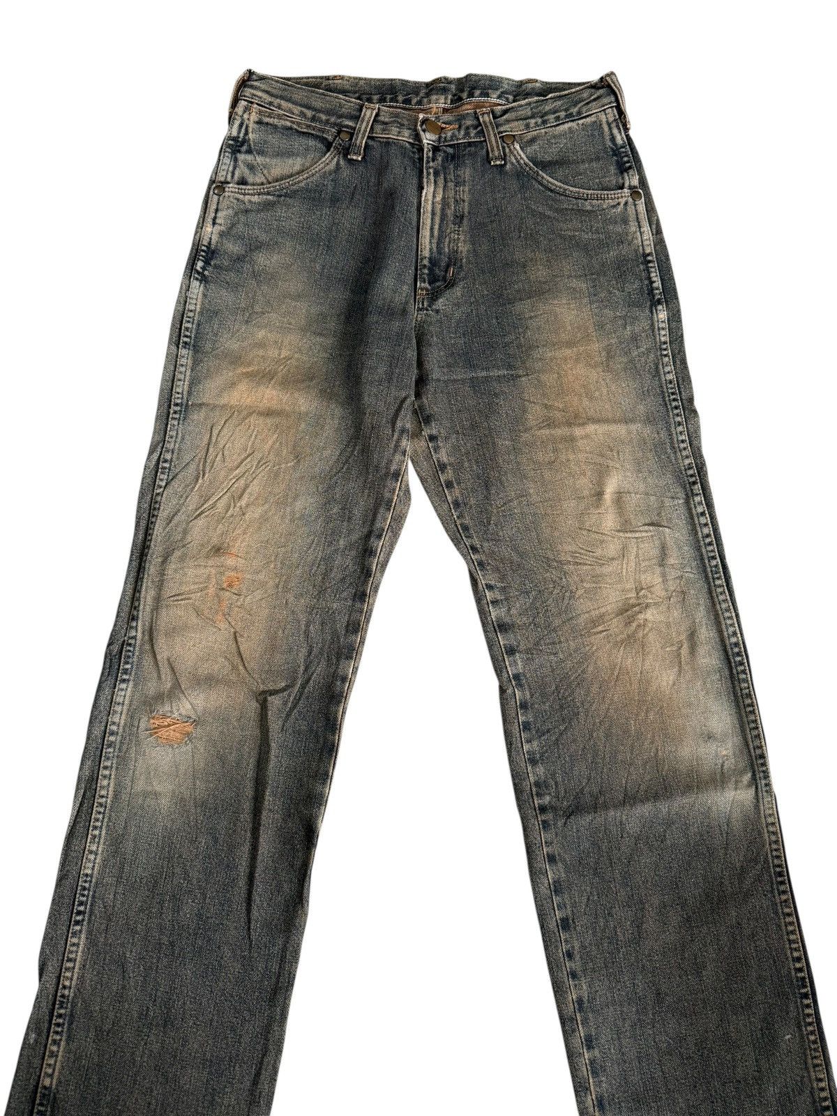 Wrangler VINTAGE WRANGLER BLUE RIPPED DISTRESSED JEANS DENIM PANTS Size US 28 / EU 44 - 5 Thumbnail