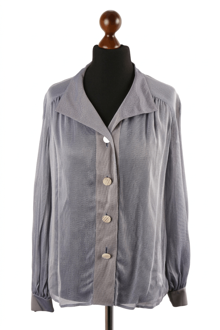 Valentino Women's Valentino Boutique Vintage Blouse Gray Size L Size L / US 10 / IT 46 - 1 Thumbnail