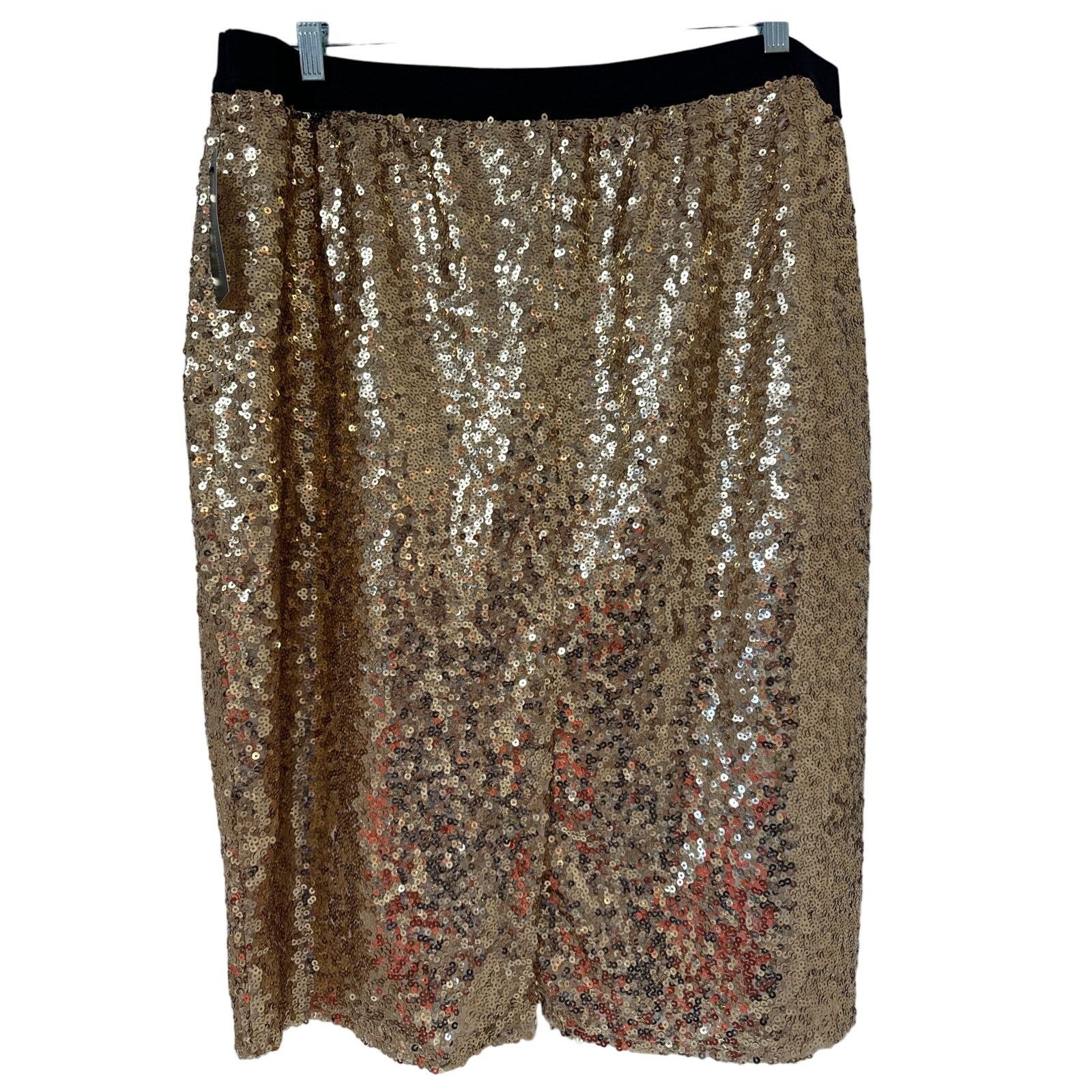 Worthington Worthington Woman 0X (XL) Gold Sequin Below Knee Skirt Size 36" / US 14 / IT 50 - 2 Thumbnail