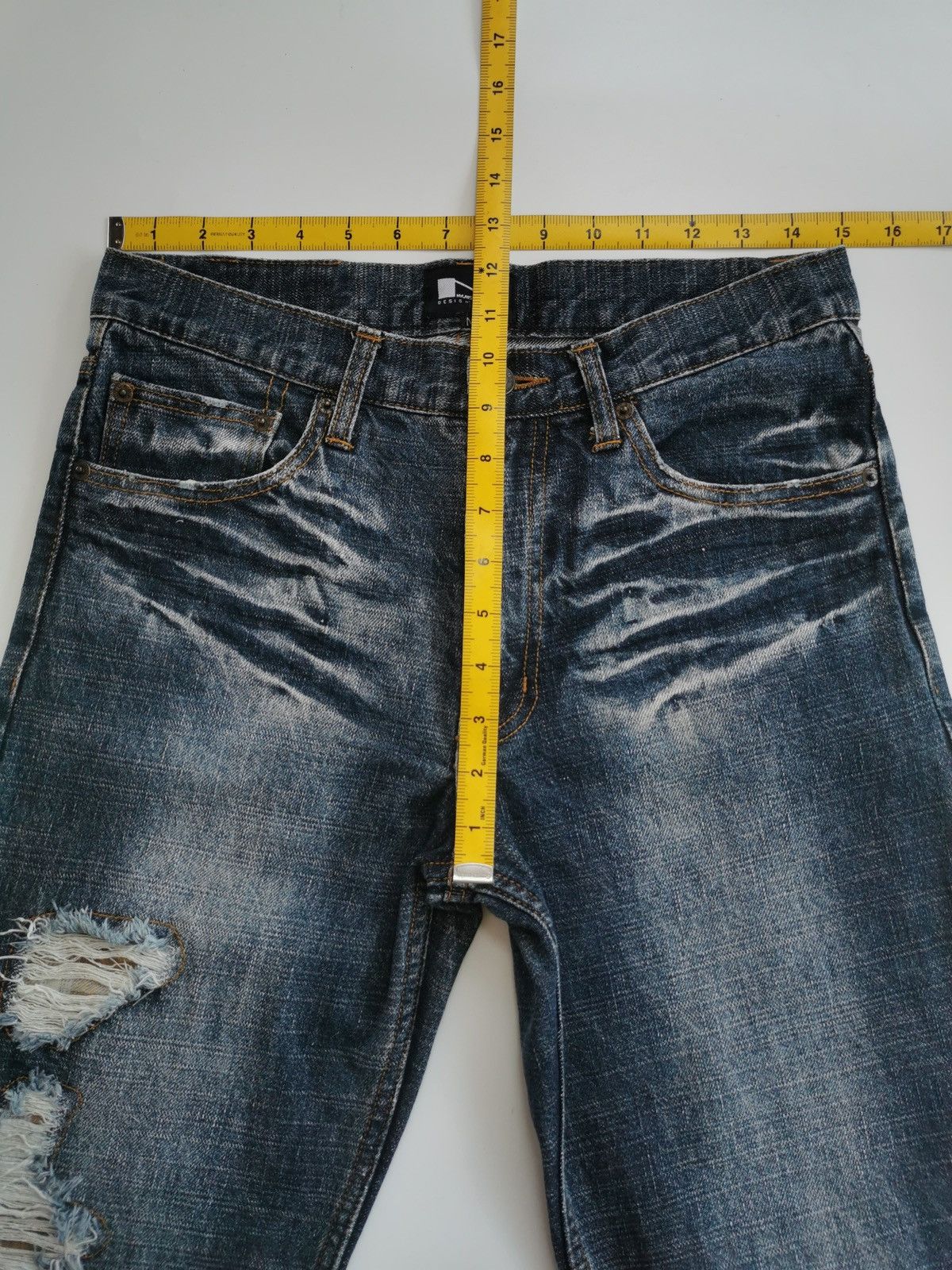 Japanese Brand Nylaus Distressed Patchwork Repaired Denim Jeans Size US 30 / EU 46 - 9 Thumbnail