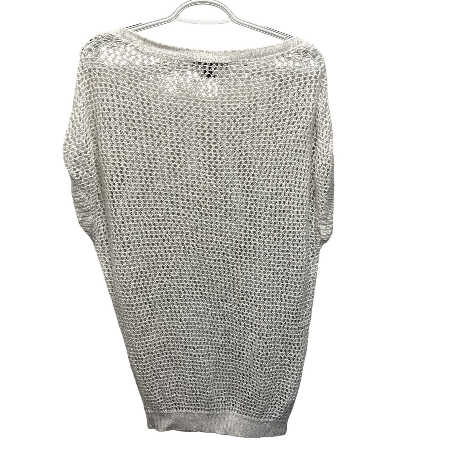 Tommy Bahama Tommy Bahama | White Silver Shimmer Sommerset Sweater Size XS / US 0-2 / IT 36-38 - 5 Thumbnail