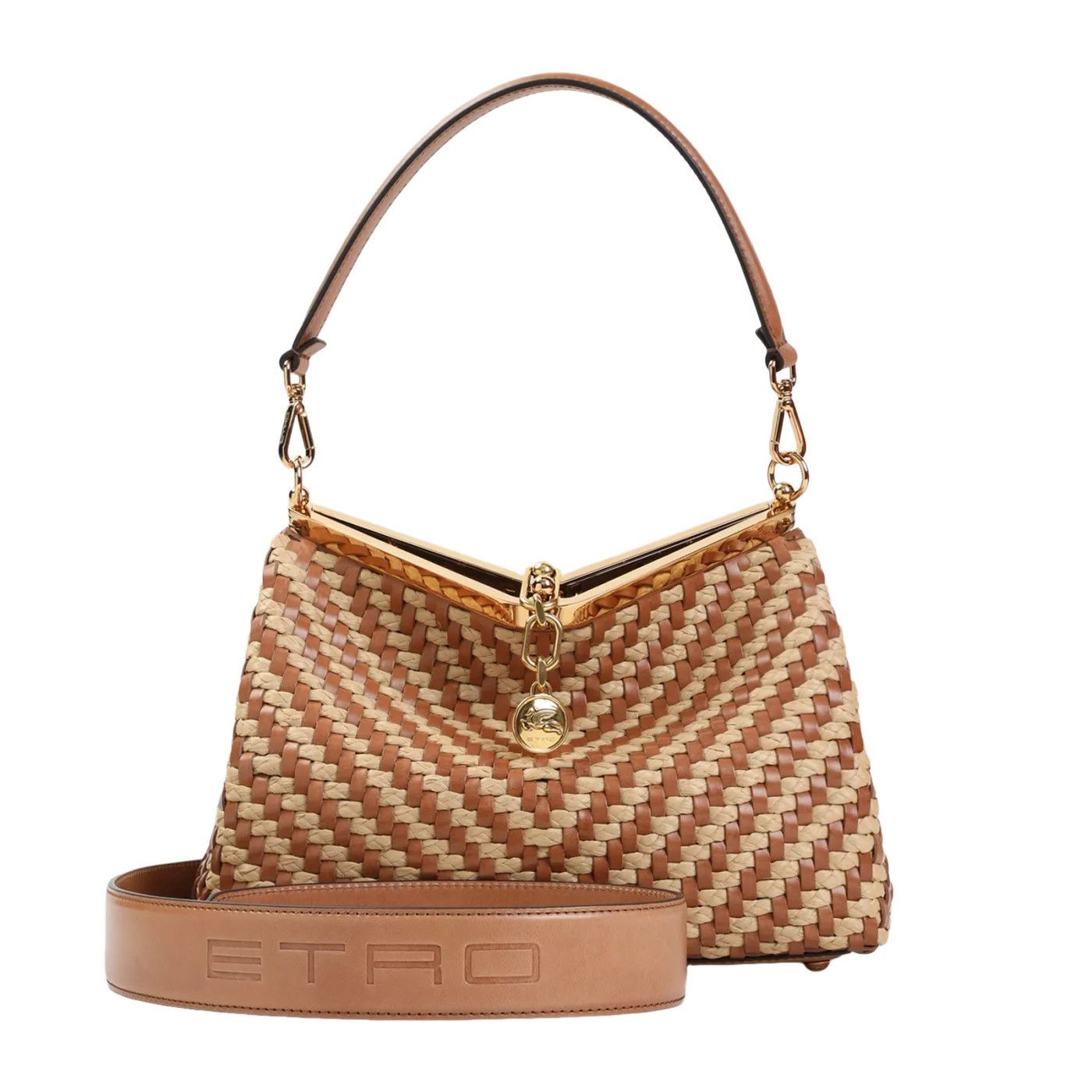 Etro ETRO Vela Medium Marrone Raffia Shoulder Bag New & Authentic Size ONE SIZE - 1 Thumbnail