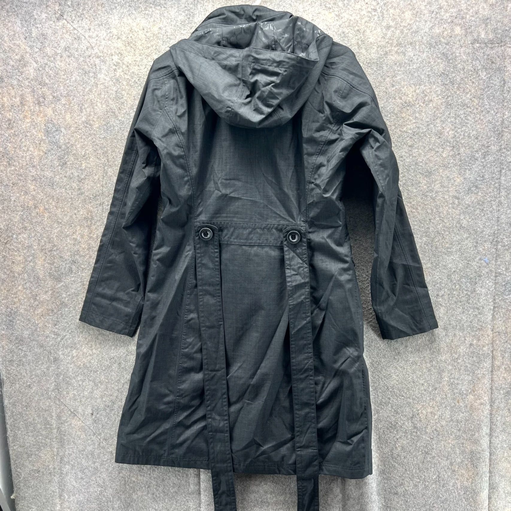 Merrell VINTAGE Merrell Trench Coat Jacket Womens Small Black Hooded Button Down Belt Opti Shell Fall Winter Size S / US 4 / IT 40 - 3 Thumbnail