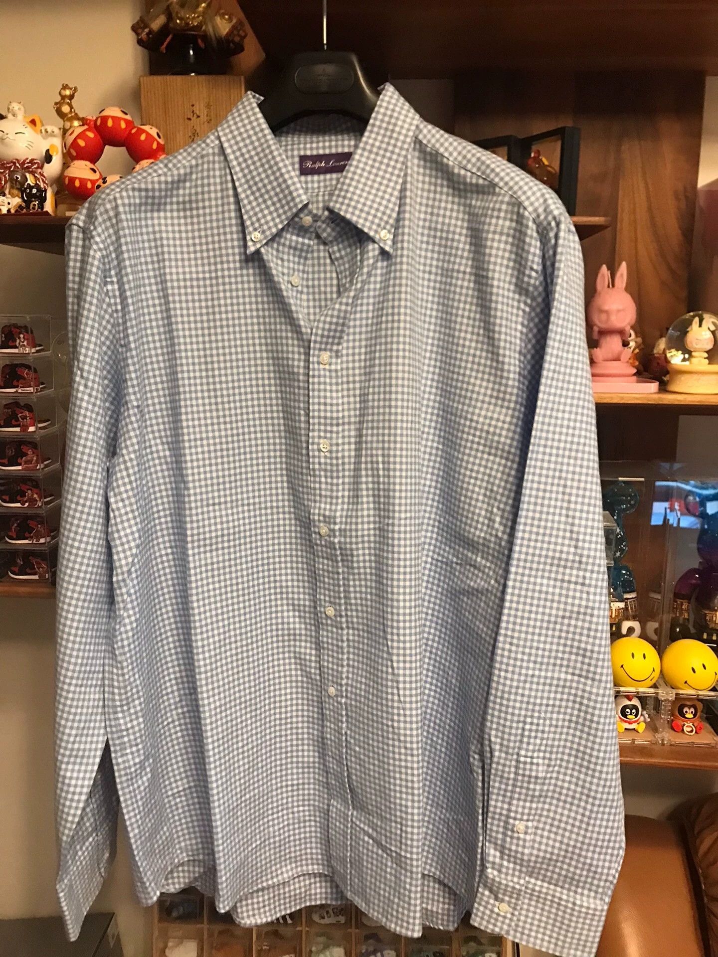 Polo Ralph Lauren RL Purple Label Small Check Long Sleeve Shirt XXL Size US XXL / EU 58 / 5 - 1 Thumbnail