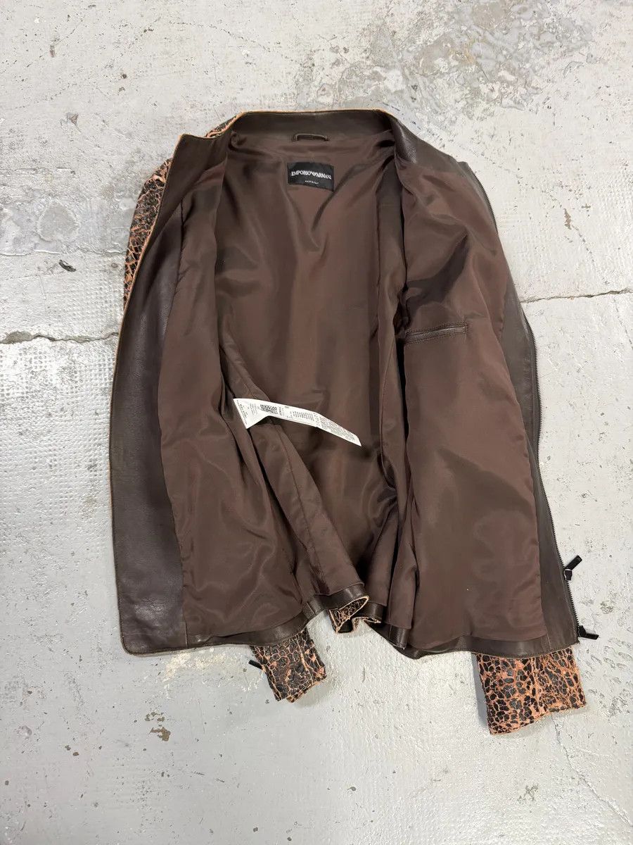 Emporio Armani FW2018 Emporio Armani Vulcano Red & Black Eroded Leather Jacket Size US M / EU 48-50 / 2 - 8 Thumbnail