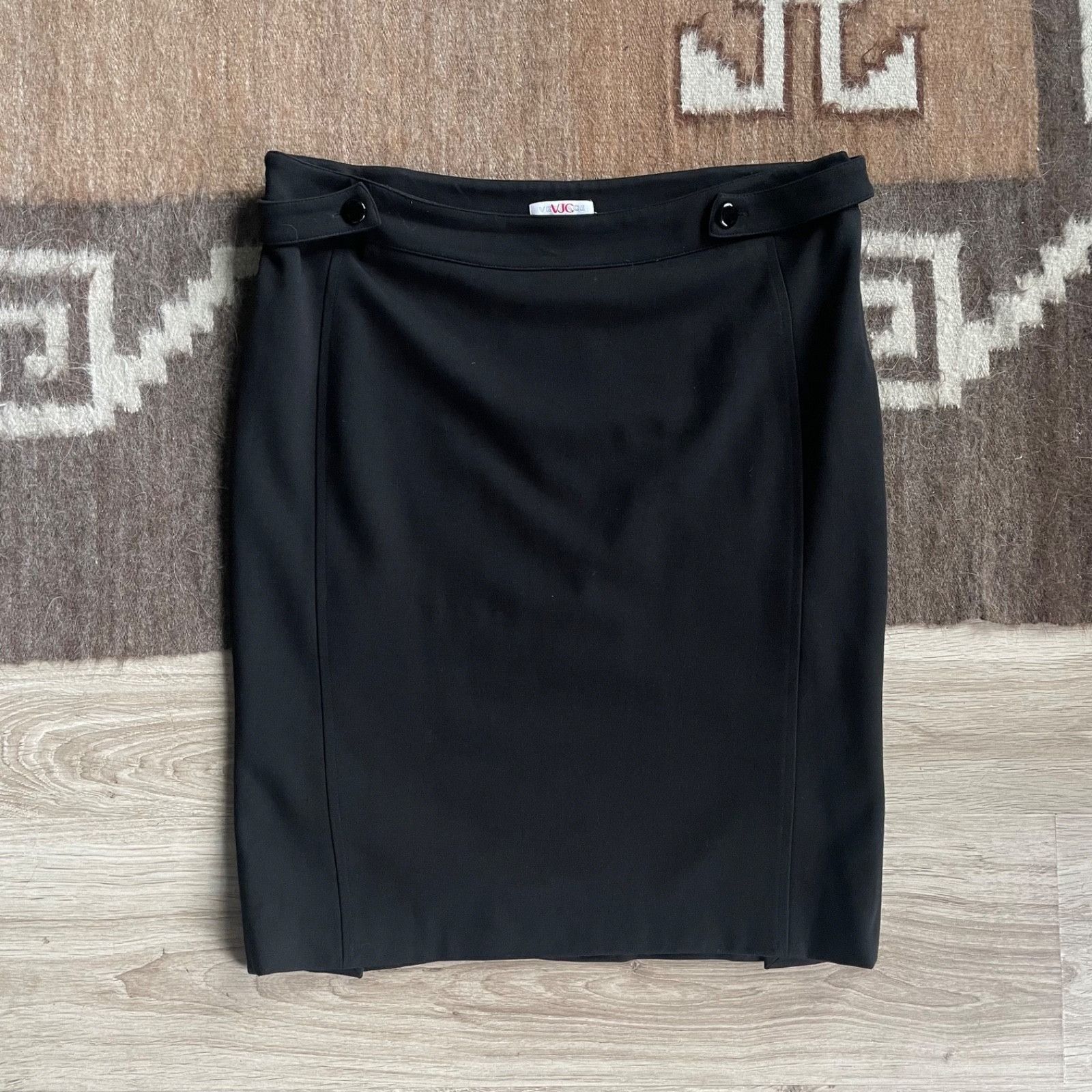 Versace VJC Versace Vintage Black Viscose Pencil Minimalist Elegant Size 34" / US 12 / IT 48 - 1 Thumbnail