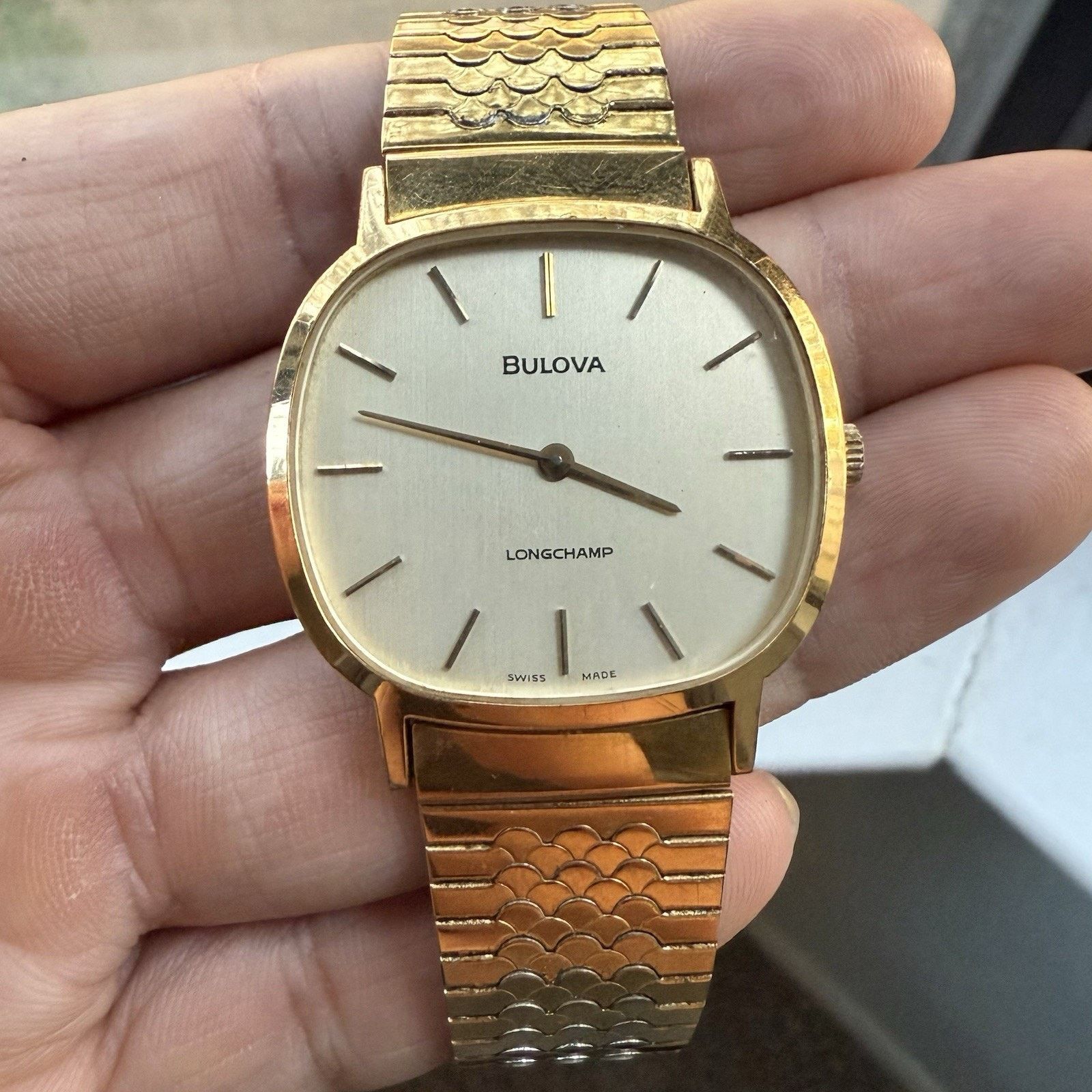 Bulova × Vintage Vintage Bulova Longchamp Swiss Watch Gold Tone Snake Scale Size ONE SIZE - 2 Thumbnail