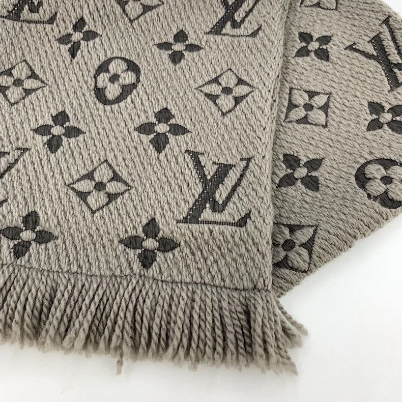 Louis Vuitton Louis Vuitton Grey brown logo presbyopic full print wool f Size ONE SIZE - 5 Thumbnail