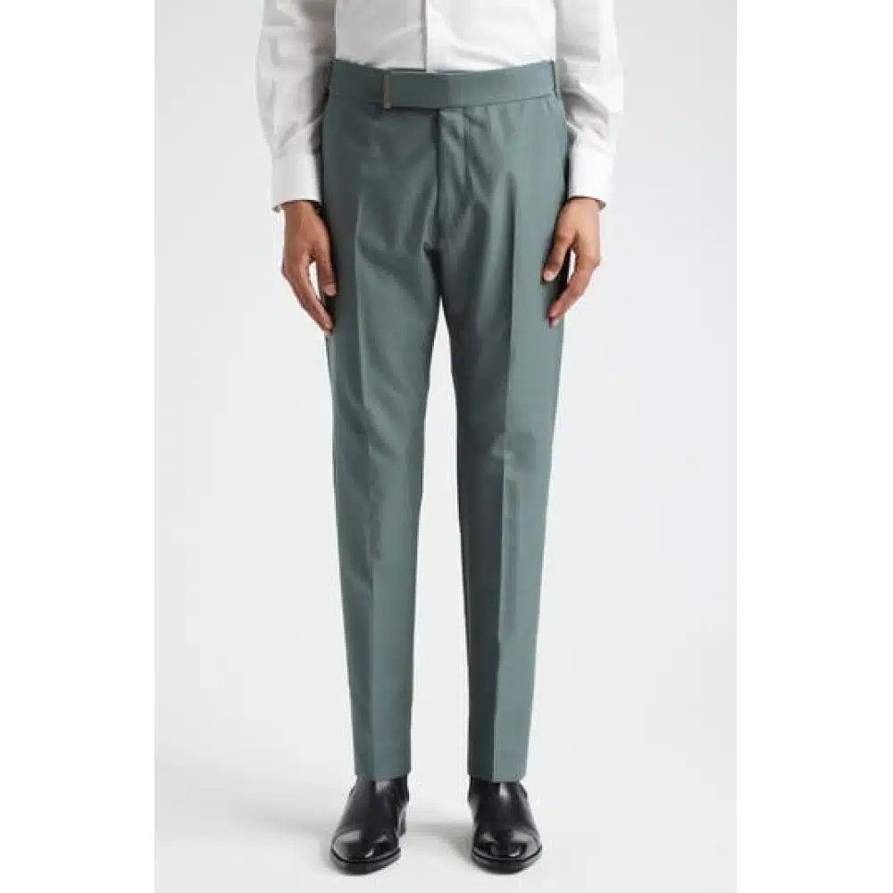 Tom Ford o1loc1c0325 PLAR05 Wool Silk Atticus Pant in Green Size US 32 / EU 48 - 1 Thumbnail