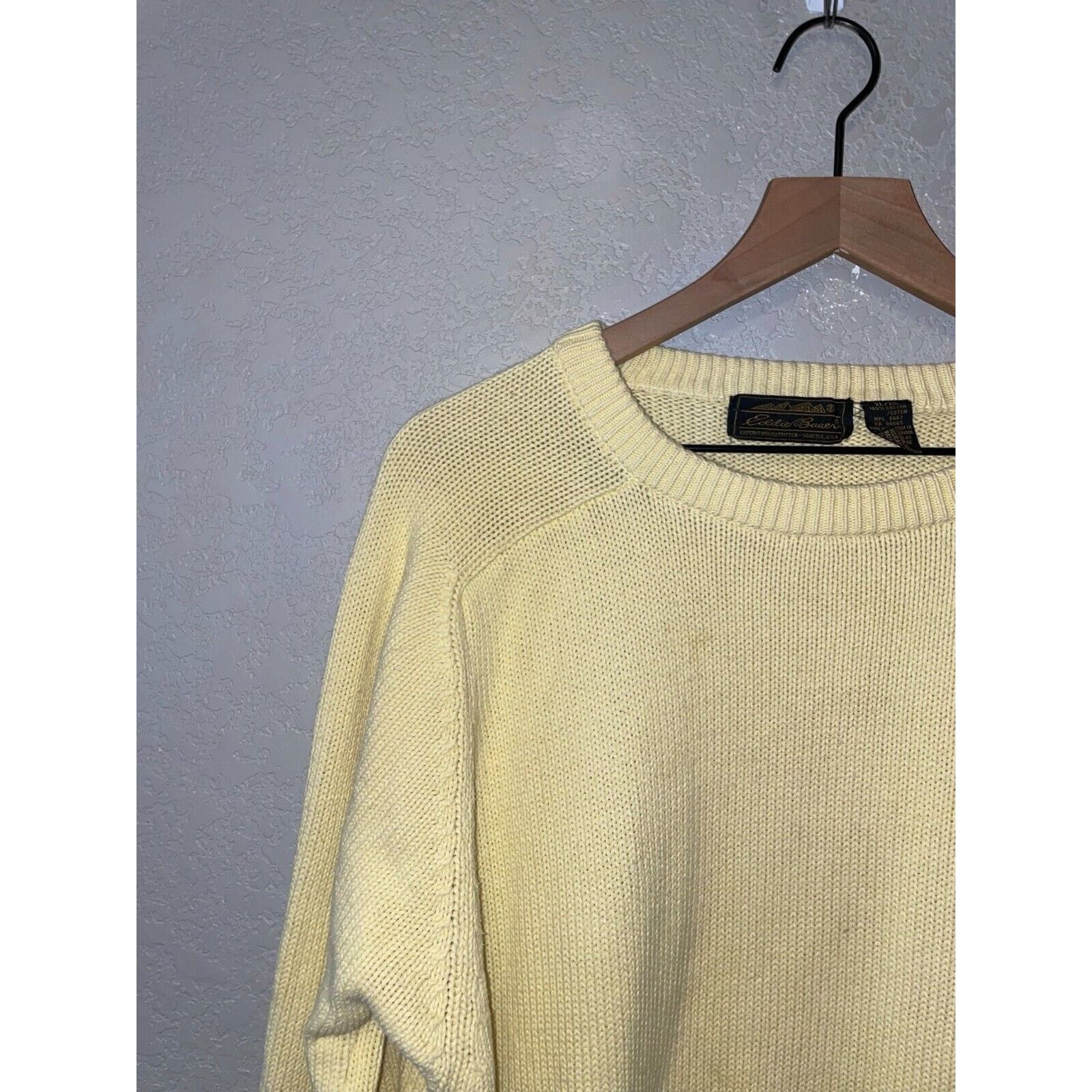 Eddie Bauer Y2K Eddie Bauer 100% Cotton USA Made Yellow Sweater 2000s XL Size XL / US 12-14 / IT 48-50 - 2 Thumbnail