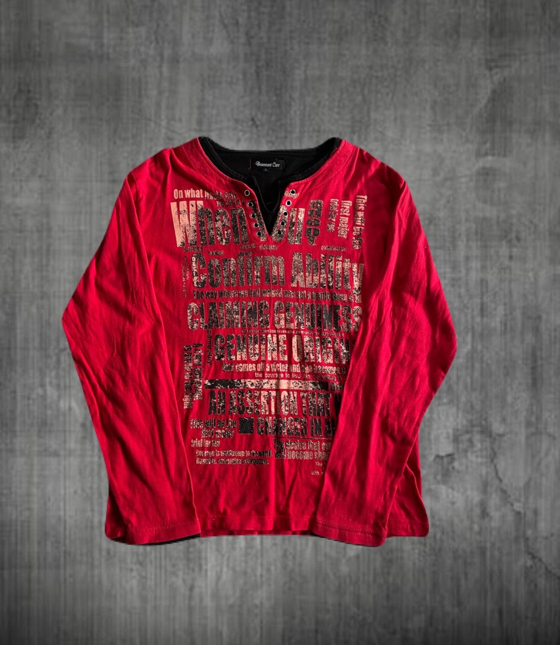 If Six Was Nine 2000s Japanese archive Vkei Layered Poem Long Sleeve Tee Size US M / EU 48-50 / 2 - 1 Thumbnail