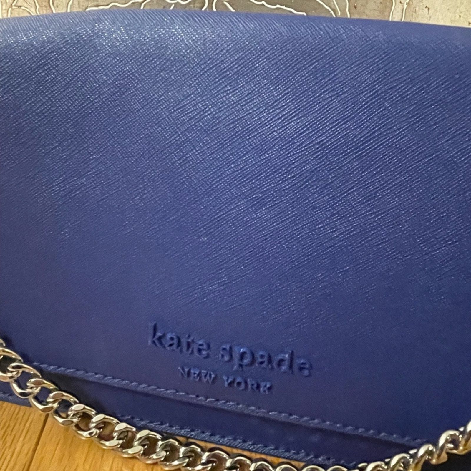 Kate Spade Kate Spade Navy Clutch with Silver Chain Size ONE SIZE - 3 Thumbnail