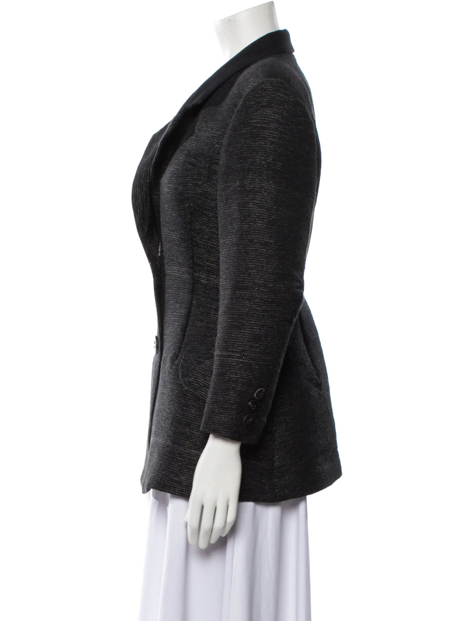Issey Miyake o1tko10125 Border Jacquard Jacket in Black Size S / US 4 / IT 40 - 2 Thumbnail