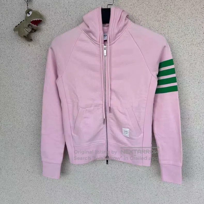 Thom Browne Thom Browne Pink Zip-Up Hoodie Size M / US 6-8 / IT 42-44 - 1 Thumbnail