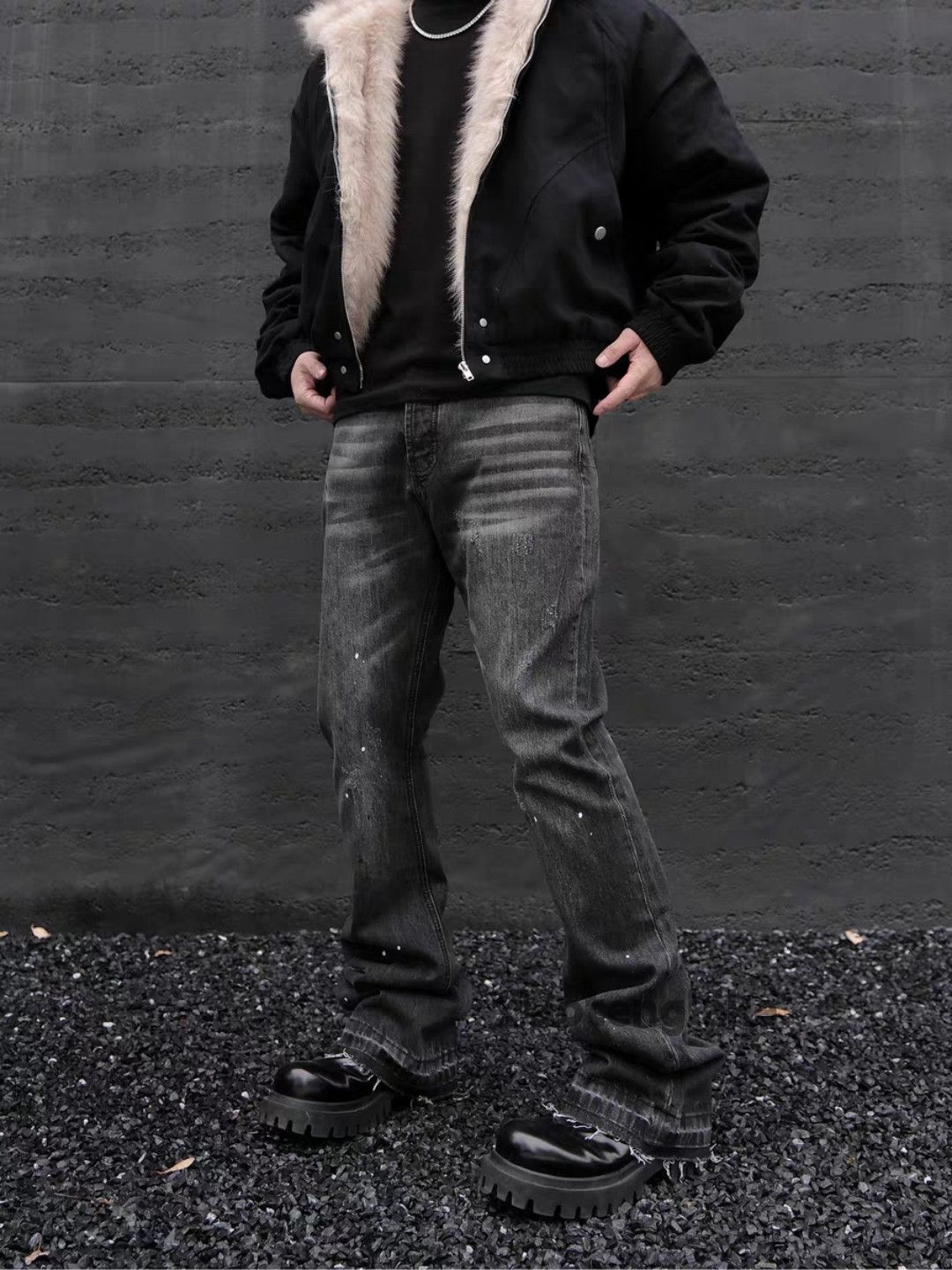 Jean × Vintage Utility punk grunge washed faded stain paint jeans Size US 32 / EU 48 - 2 Thumbnail