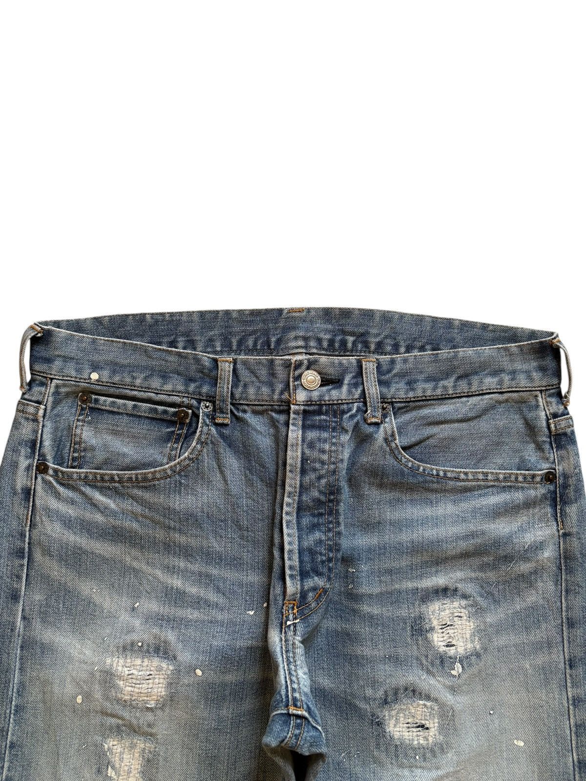 Designer × Japanese Brand × Takeo Kikuchi Vintage Japanese Takeo Kikuchi Painted Distress Baggy Jeans Size US 33 - 4 Thumbnail