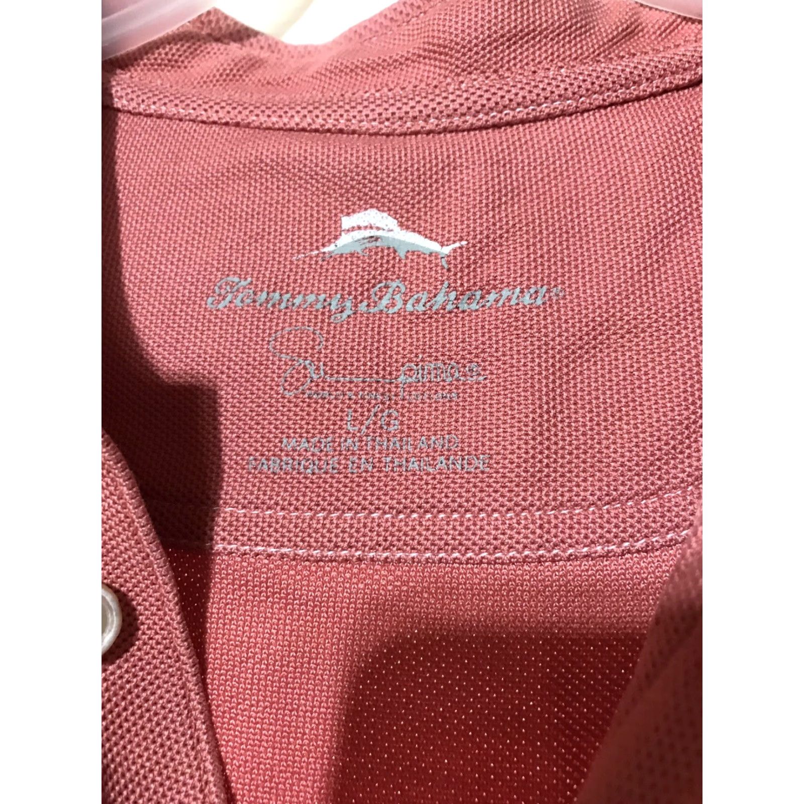 Tommy Bahama Tommy Bahama Polo Shirt Men L Pink Supima Cotton Logo Embroidered Regular Short Sleeve Built-In Breathable 3-Button Collared Shirt Size US L / EU 52-54 / 3 - 2 Thumbnail