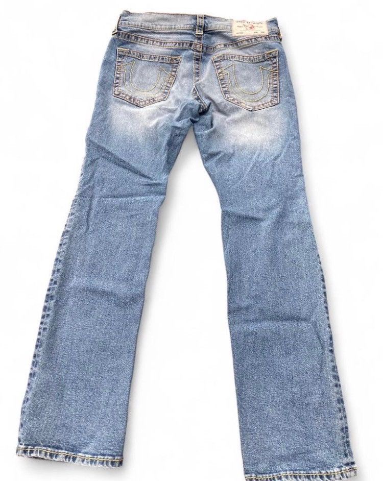 True Religion True Religion Ricky Medium Wash Distressed Jeans size 33 Size US 33 - 2 Thumbnail