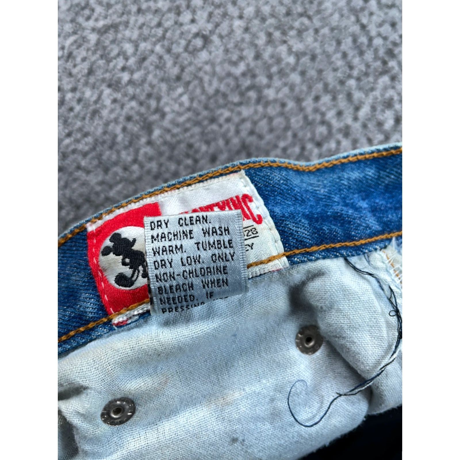 Denime VINTAGE Mickey Inc. Jeans Adult 2XL 34 x 34 Blue Denim Embroidered 90s Minnie Mouse Women's Jeans Size 24" / US 00 / IT 34 - 4 Thumbnail