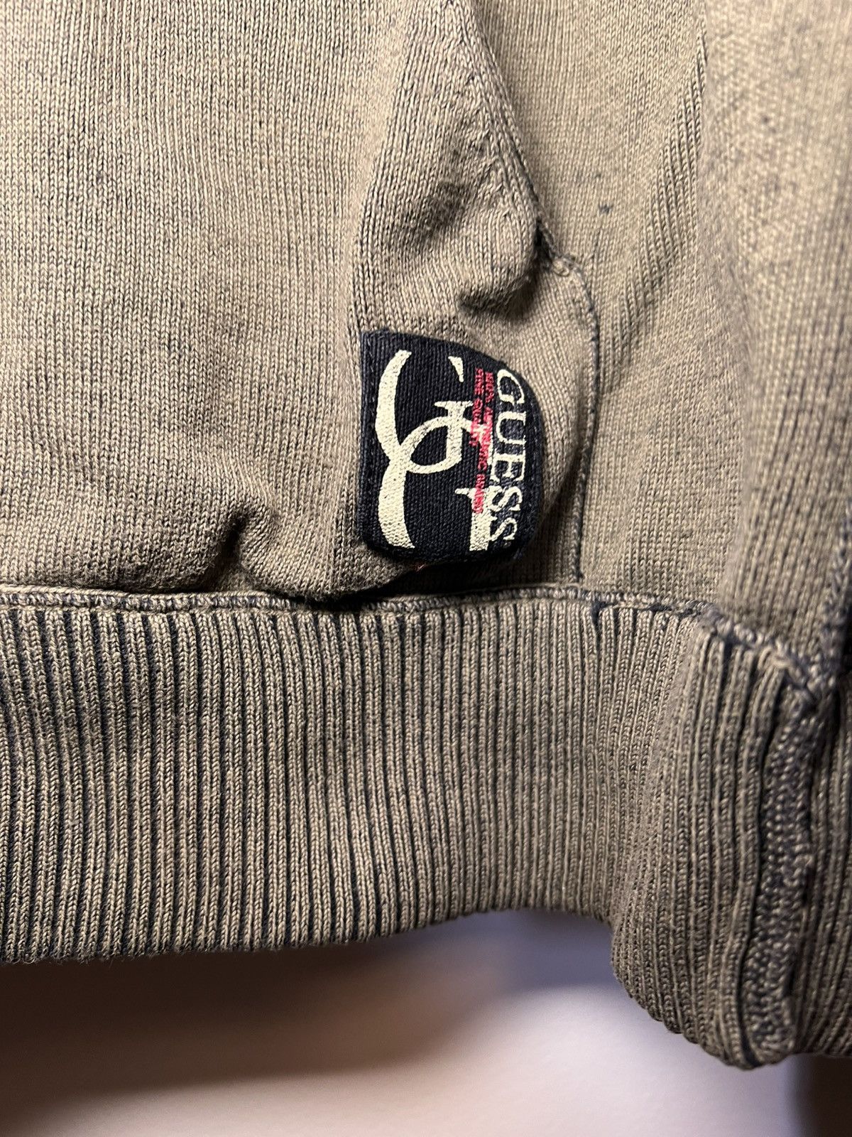 Guess Vintage Guess acid wash knit ribbed zip-up hoodie Size US XL / EU 56 / 4 - 5 Thumbnail