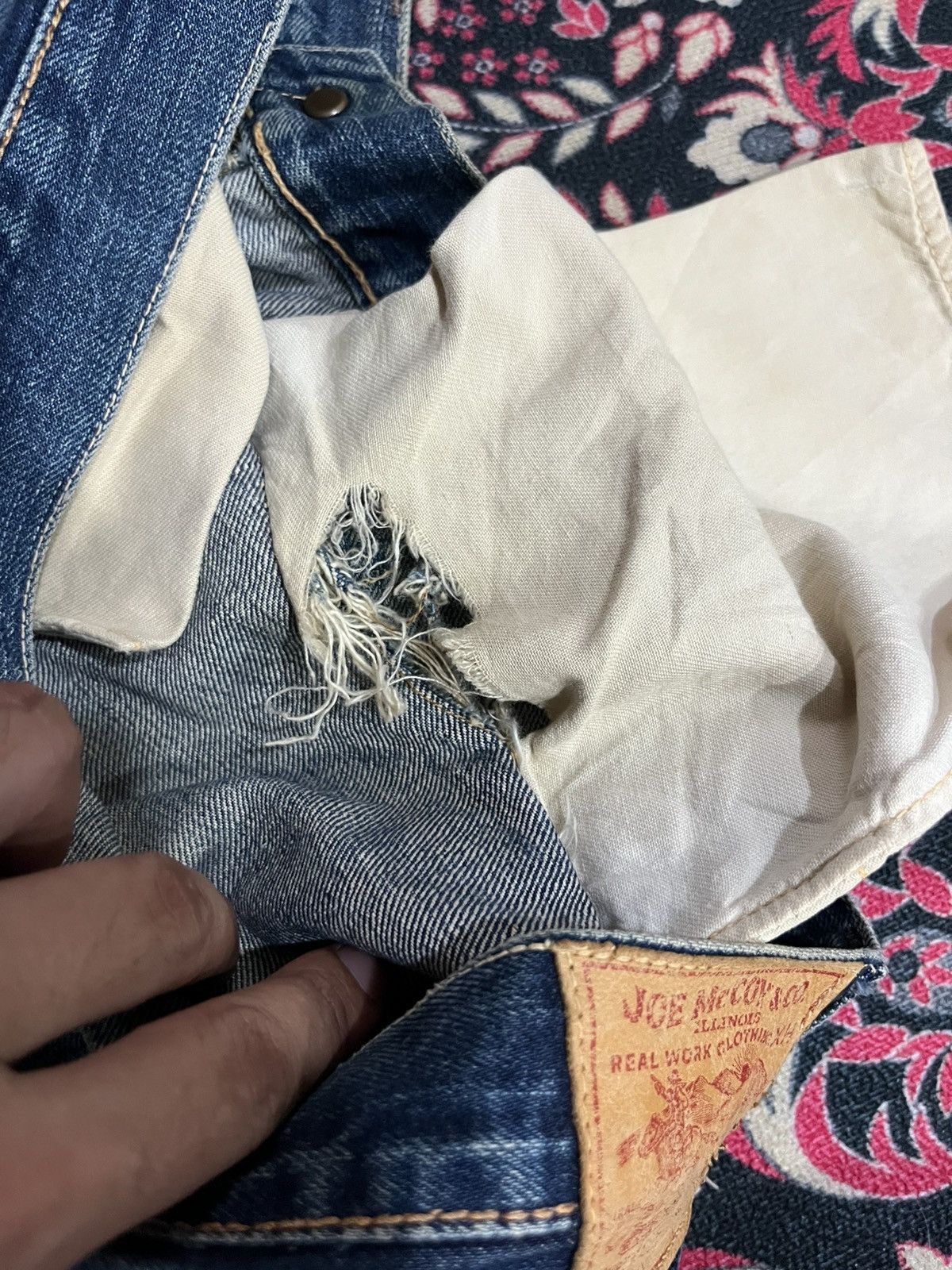 The Real McCoy's Joe McCoy & Co Lot 905 Dark Faded Distressed Selvedge Jeans Size US 34 / EU 50 - 15 Thumbnail