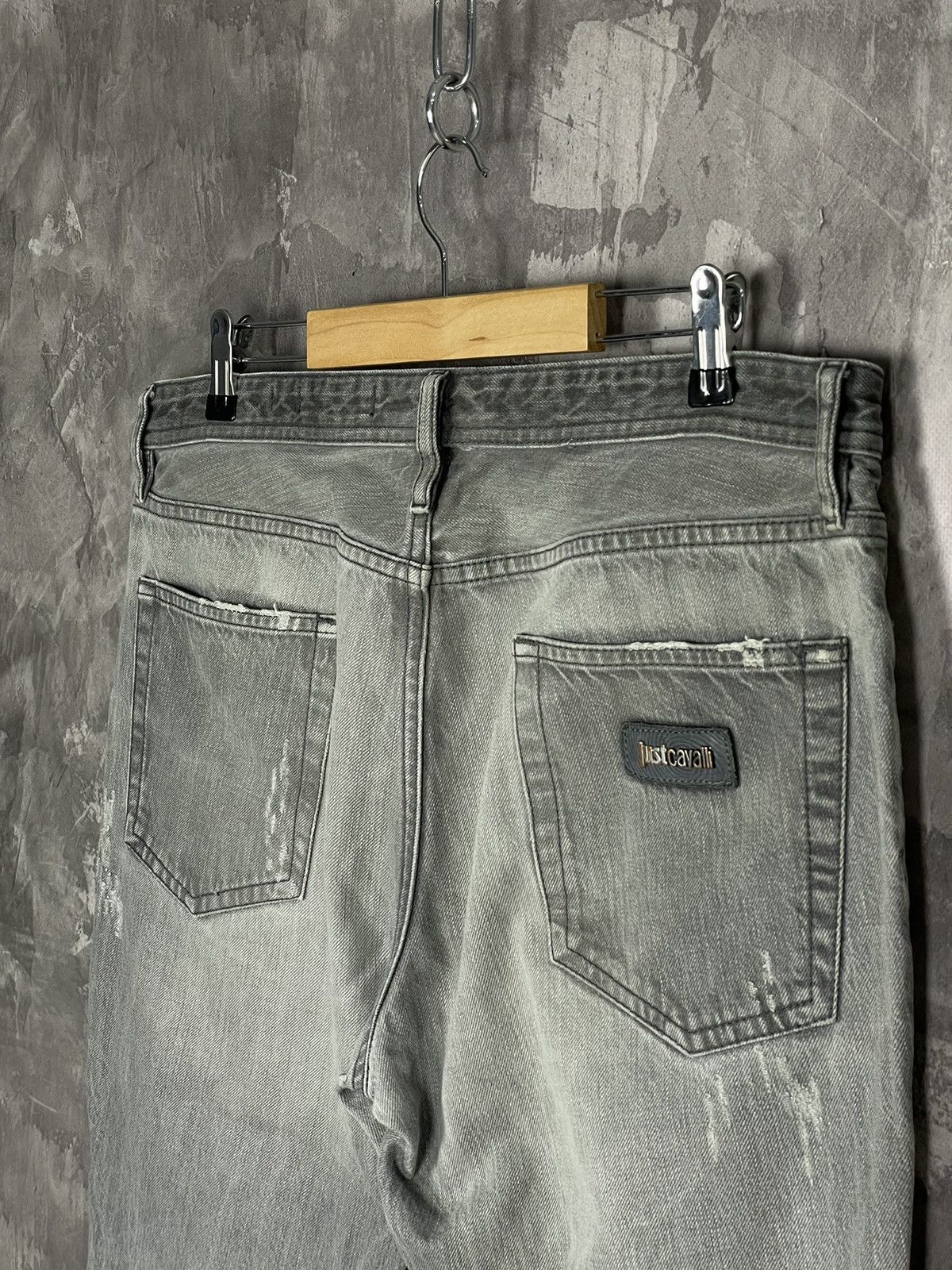 Just Cavalli × Vintage 00s Just Cavalli Vintage Y2K Glamour Retro Denim Pants Size US 33 - 7 Thumbnail