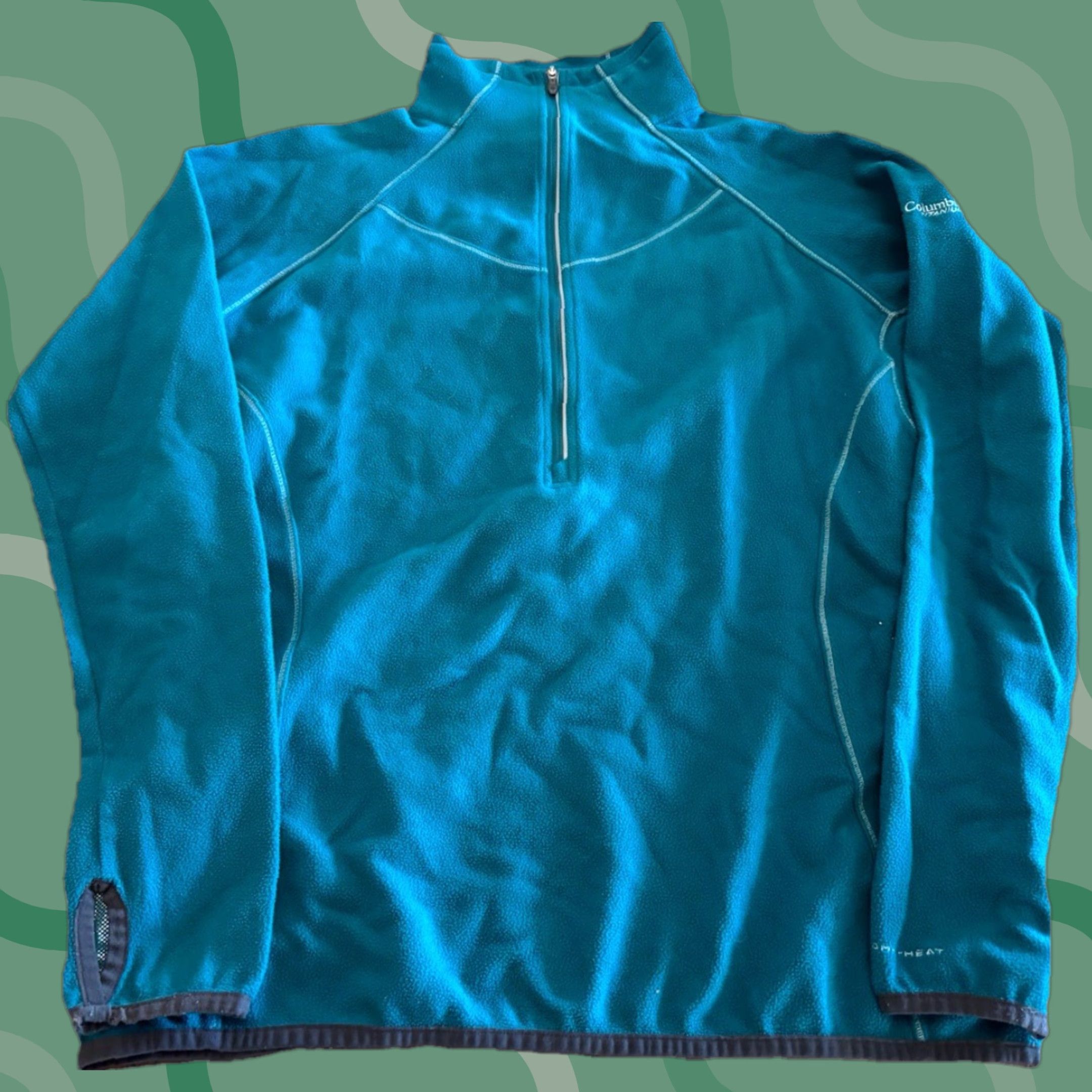 Vintage Columbia Titanium Omni Heat Fleece Quarter Zip Womens L Jacket Green Heated Adulti? Mens? Size L / US 10 / IT 46 - 1 Thumbnail