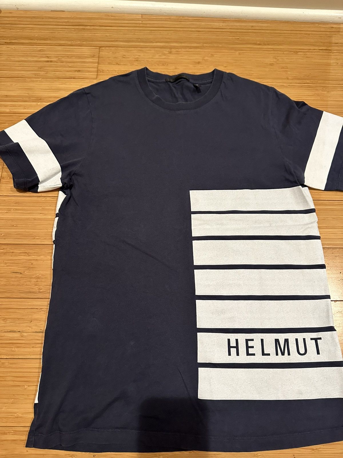 Helmut Lang Men's Helmut Lang Logo Stripe T-Shirt Size XL Size US S / EU 44-46 / 1 - 7 Thumbnail