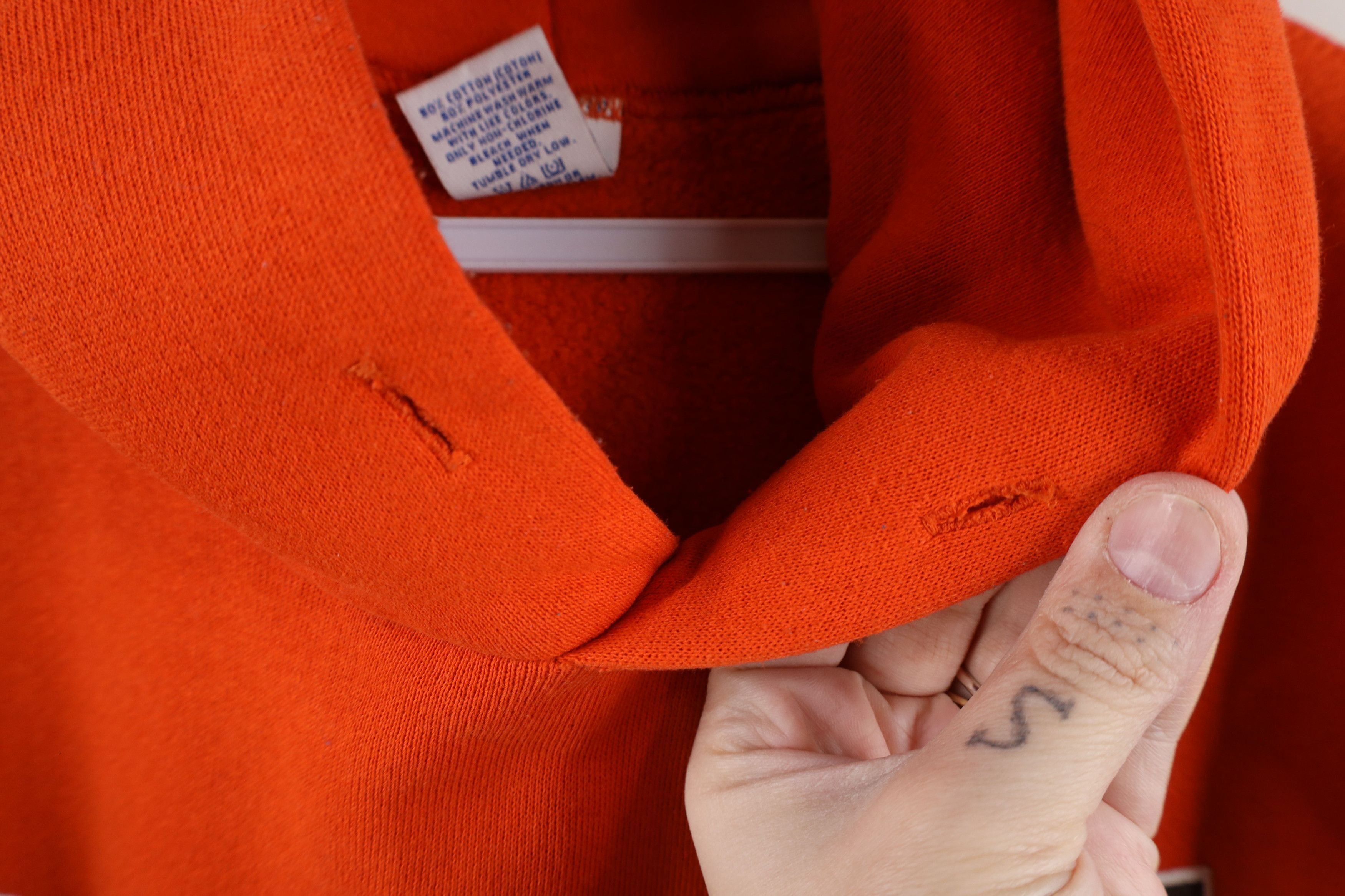 Russell Athletic × Vintage Vintage 90s Russell Athletic Riddell Football Hoodie Orange Size US M / EU 48-50 / 2 - 6 Thumbnail