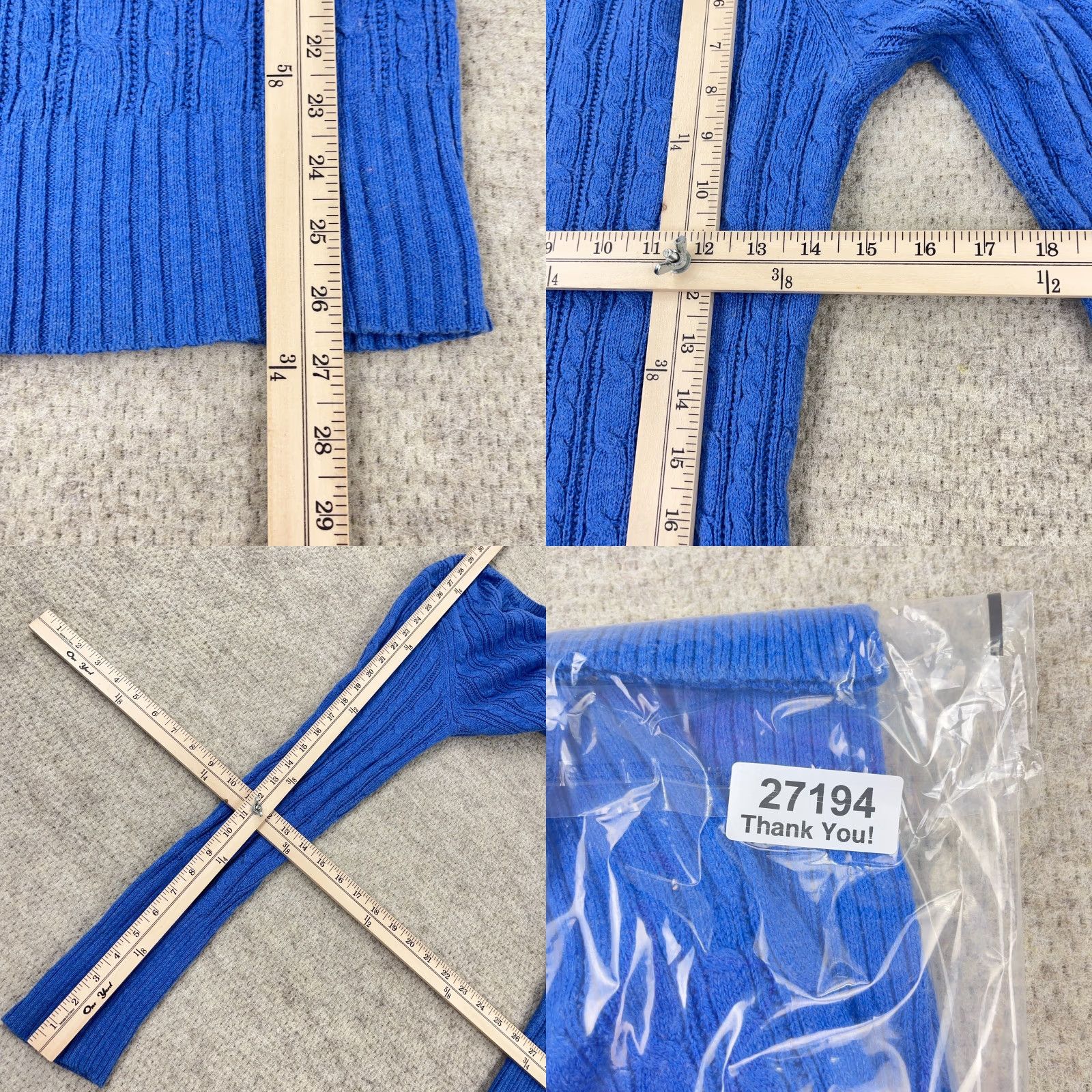 American Eagle Outfitters VINTAGE American Eagle Sweater Women XL Blue Cable-Knit V-Neck Pullover All Seasons Y2K Womens Size XL / US 12-14 / IT 48-50 - 8 Thumbnail