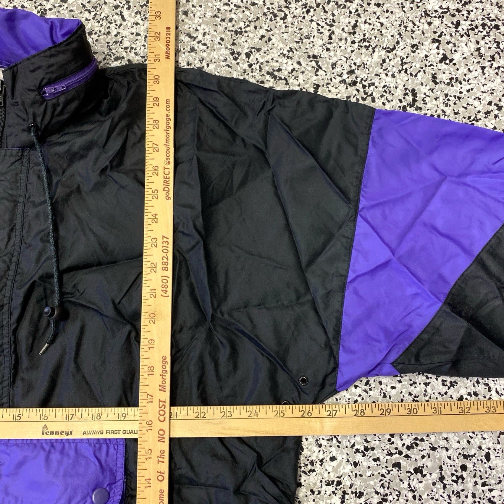 Asics ASICS Windbreaker Jacket Color Block Purple LightWEIGHT Mens L/XL Retro 80s 90s VTG Dad Zip Short Nylon Softshell Logo Zipper Size US XL / EU 56 / 4 - 3 Thumbnail