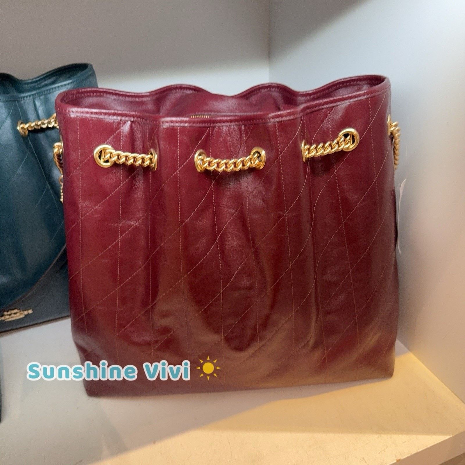 Coach NWT Coach Evelyn Large Shoulder Bag CCZ81 Leather Dark Wine Size ONE SIZE - 10 Thumbnail