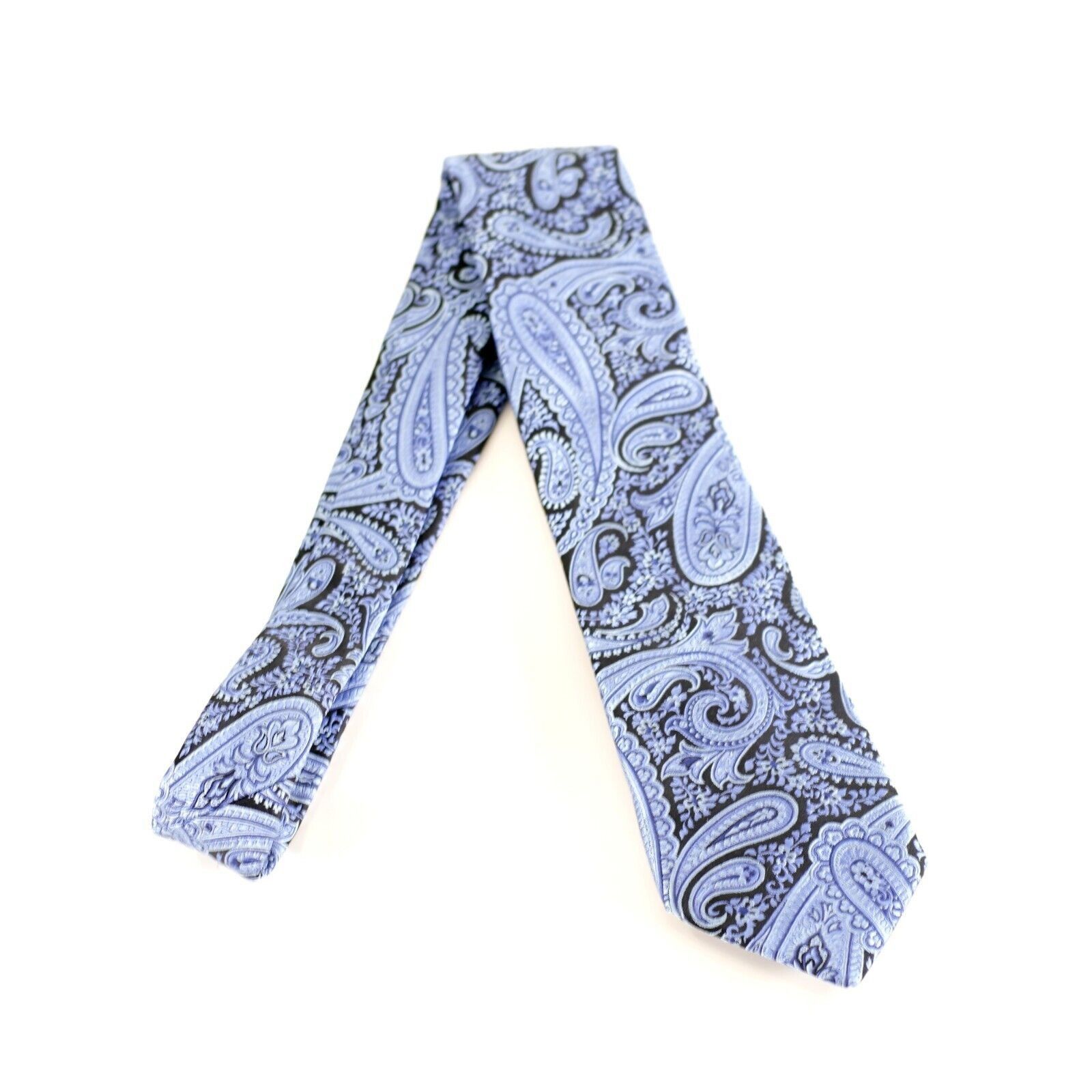 Ike Behar Ike Behar New York Blue Black Paisley Woven Silk Tie Size ONE SIZE - 7 Thumbnail