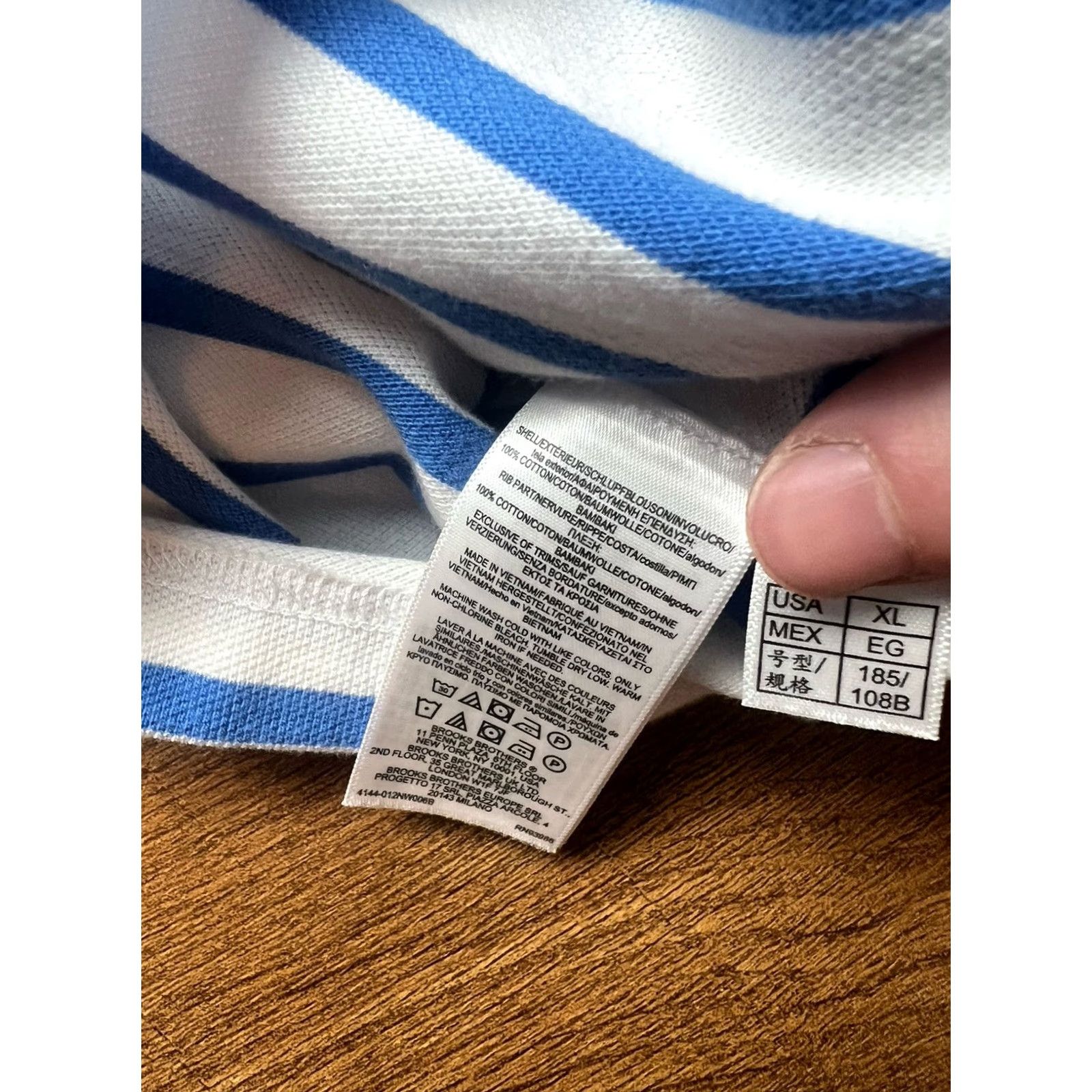 Brooks Brothers Brooks Brothers 1818 Short Sleeve Striped Performance Polo Mens XL Slim Fit Blue Size US XL / EU 56 / 4 - 7 Thumbnail