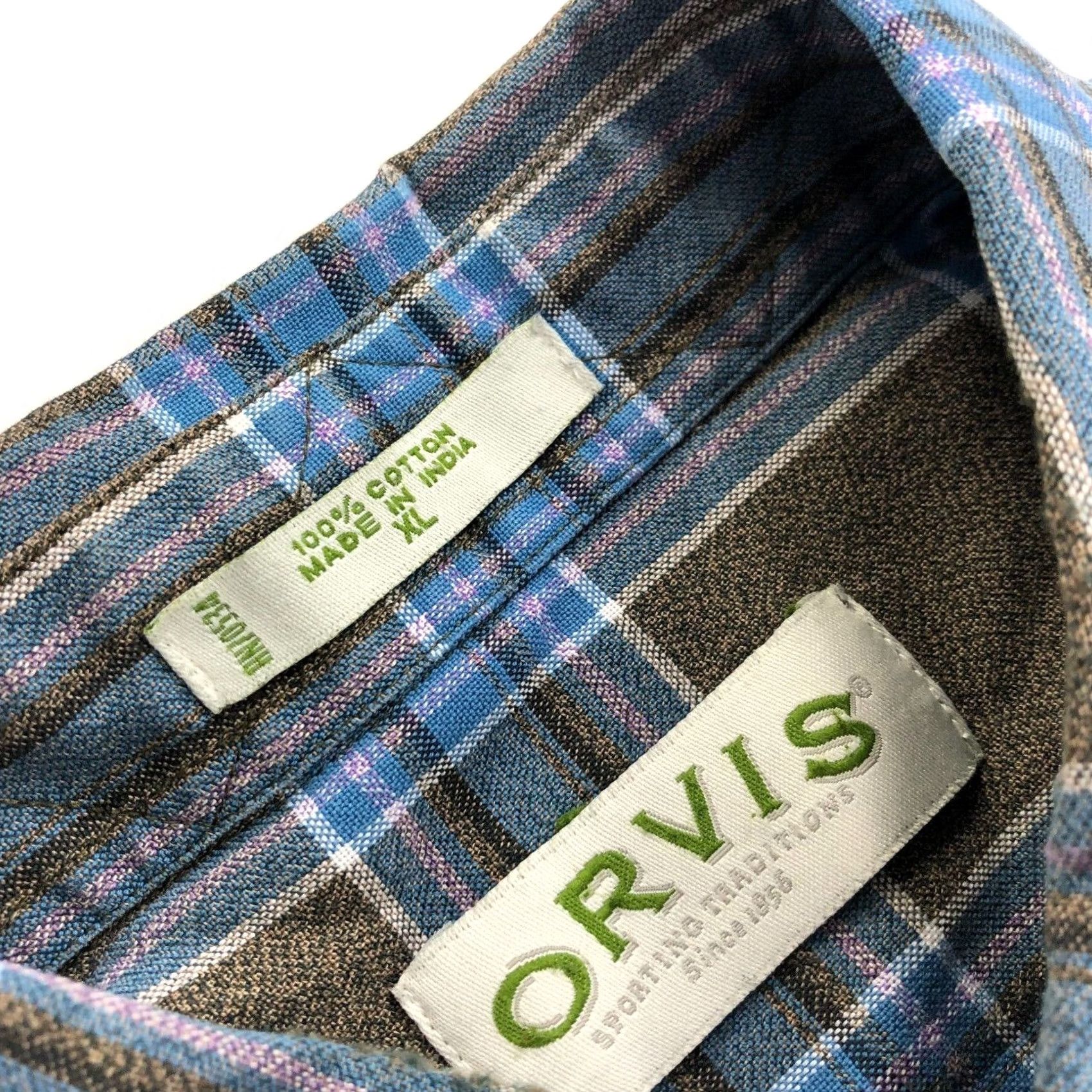 Orvis Orvis Shirt Long Sleeve Plaid Blue Gray 100% Cotton XL Casual Collar Button-Up Mens Treats: Classic, Modern, American Size US XL / EU 56 / 4 - 3 Thumbnail