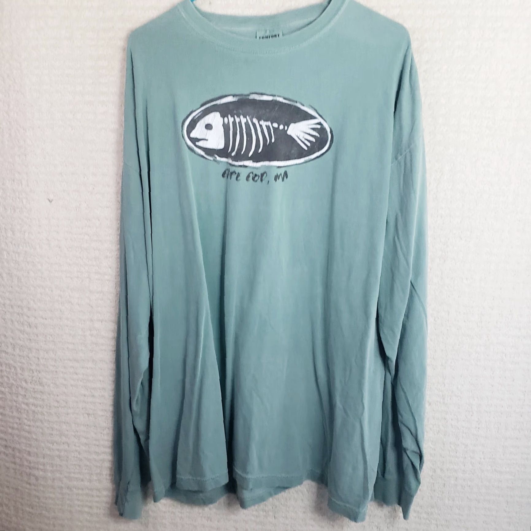 Vintage Cape Cod Long Sleeve Tee MEN L Green 100% Cotton Fish Cape Cod Graphic Crew Neck Jersey Shirt Size US L / EU 52-54 / 3 - 2 Thumbnail