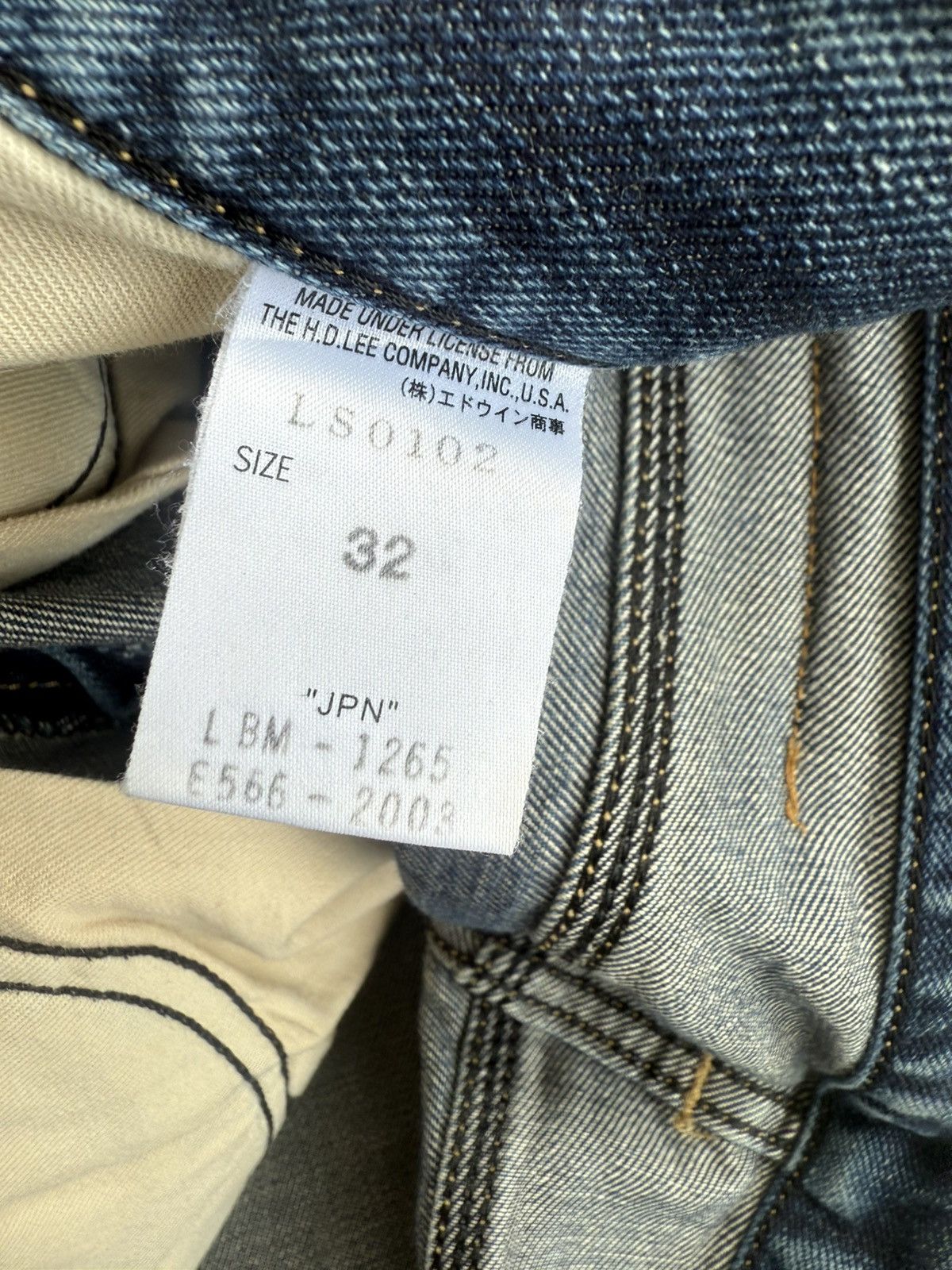 If Six Was Nine Japanese Lee Flared Jeans Distressed Denim Size US 33 - 21 Thumbnail