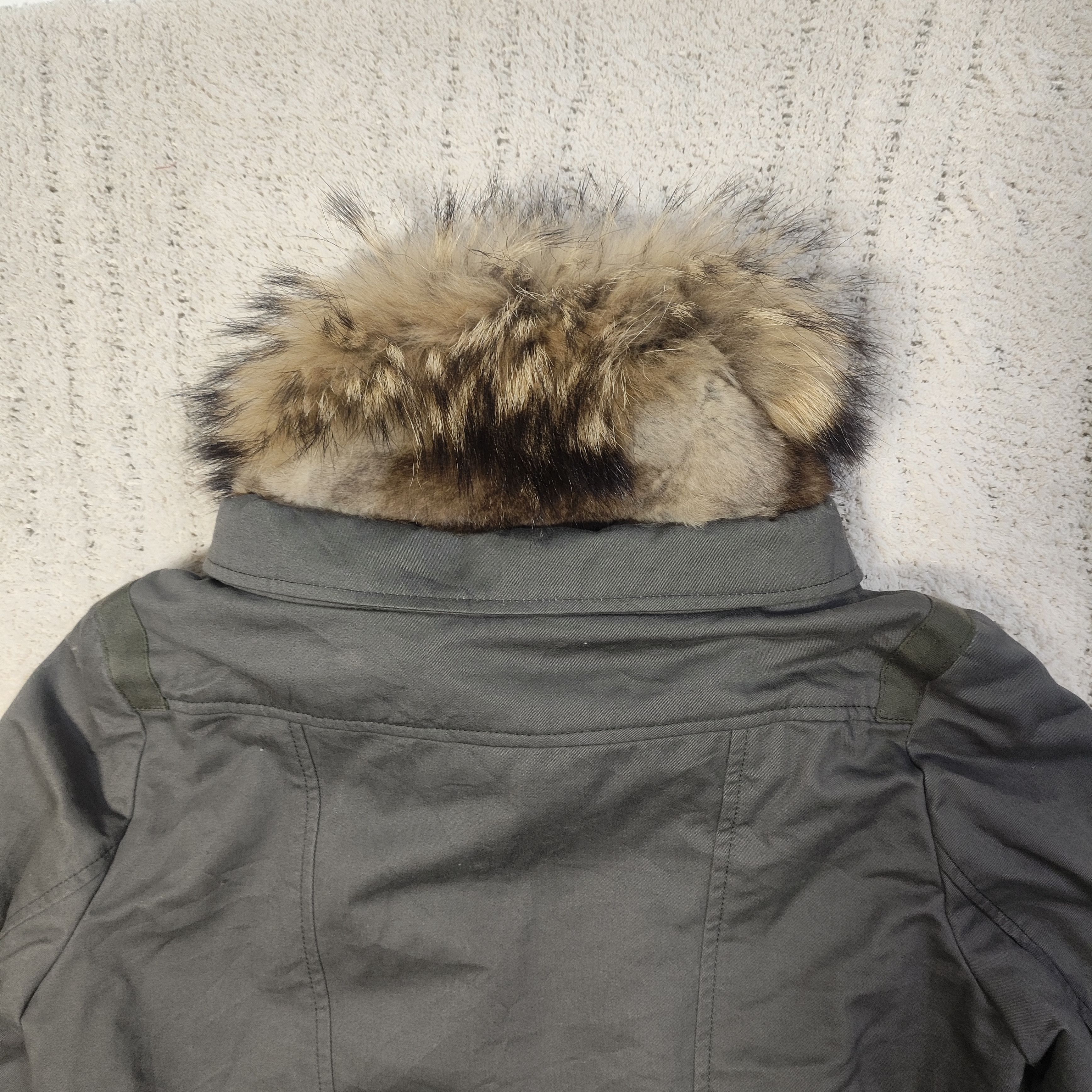 Yves Salomon ARMY Yves Salomon Cement Grey Khaki Fur Zip Up Jacket Size XS / US 0-2 / IT 36-38 - 17 Thumbnail
