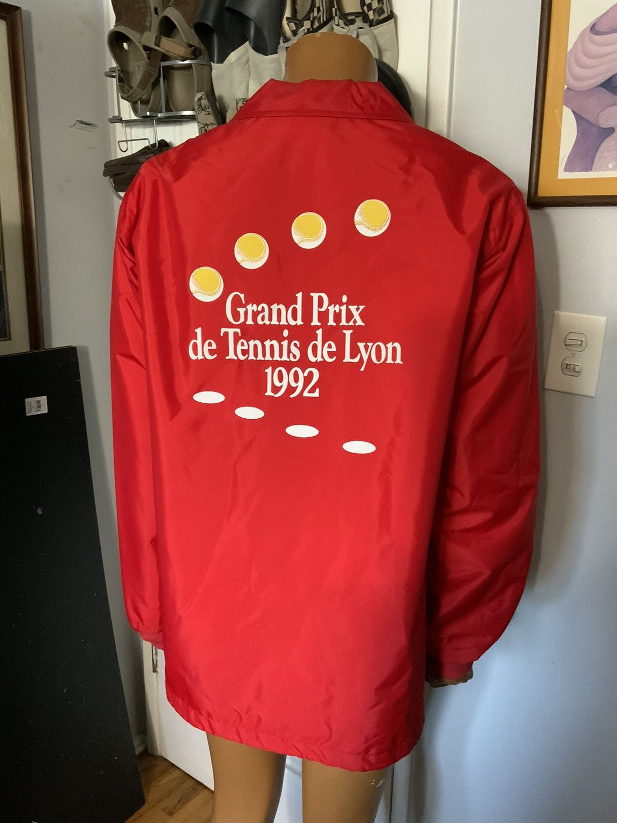 Vintage Vintage 1992 Grand Prix De Tennis De Lyon ATP Open Jacket Size US XL / EU 56 / 4 - 14 Thumbnail