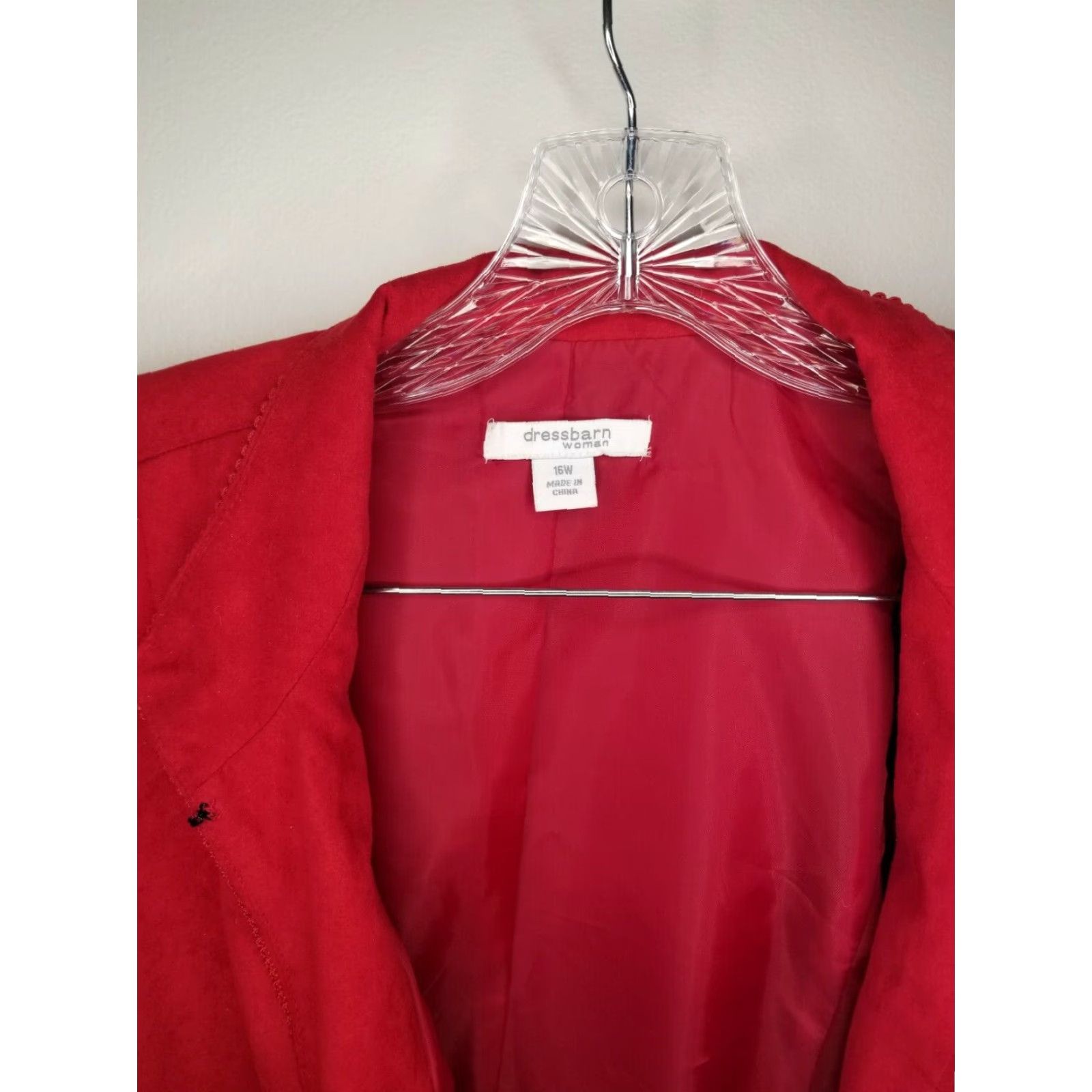 Vintage DRESSBARN Plus Size 16W Red Blazer Jacket Womens Size XXL / US 16-18 / IT 52-54 - 2 Thumbnail