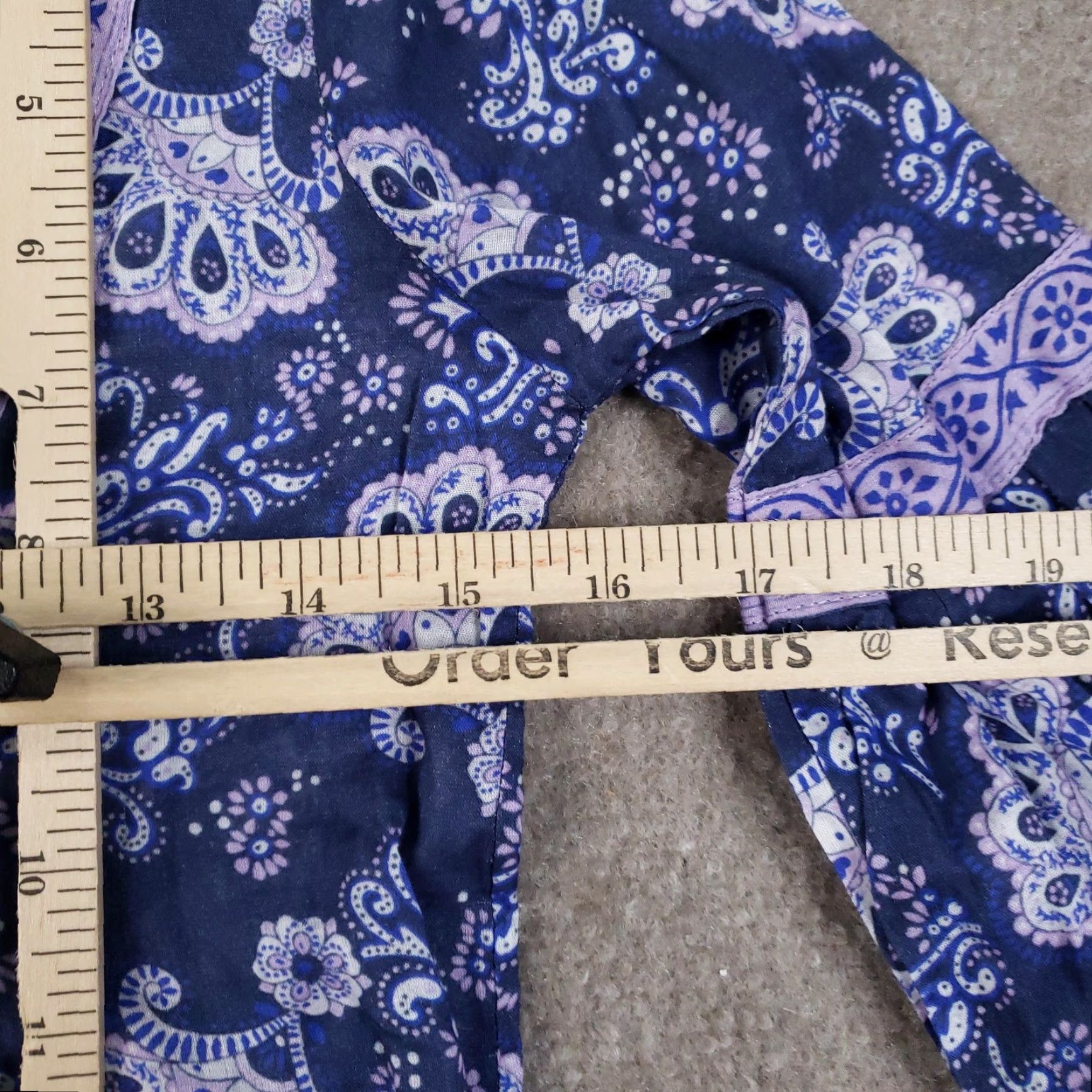 Vintage VINTAGE La Plage Jordan Tunic Dress Womens 2XS Blue Floral 3/4 Sleeve V-Neck Short Dress Womens XXS Blue Floral 3/4 Sleeve V-Neck Pullover Dress Size XXS / US 00 / IT 34 - 3 Thumbnail