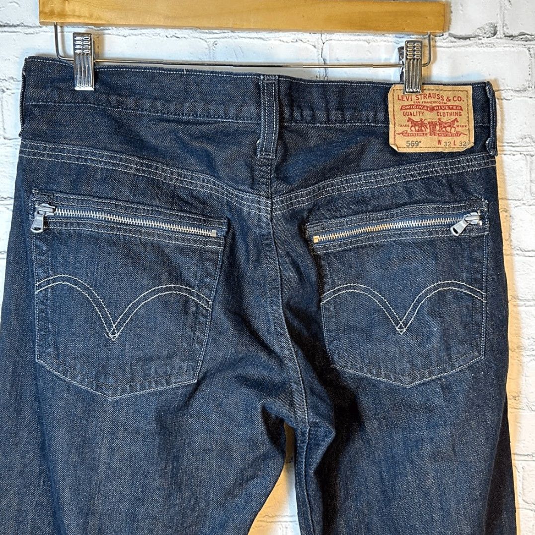 Levi's VINTAGE Levi’s 569 Jeans Loose Straight Dark Wash Mens Size 32x32 Zippered Pocket Blue Denim Pants Regular Mens Size US 32 / EU 48 - 5 Thumbnail